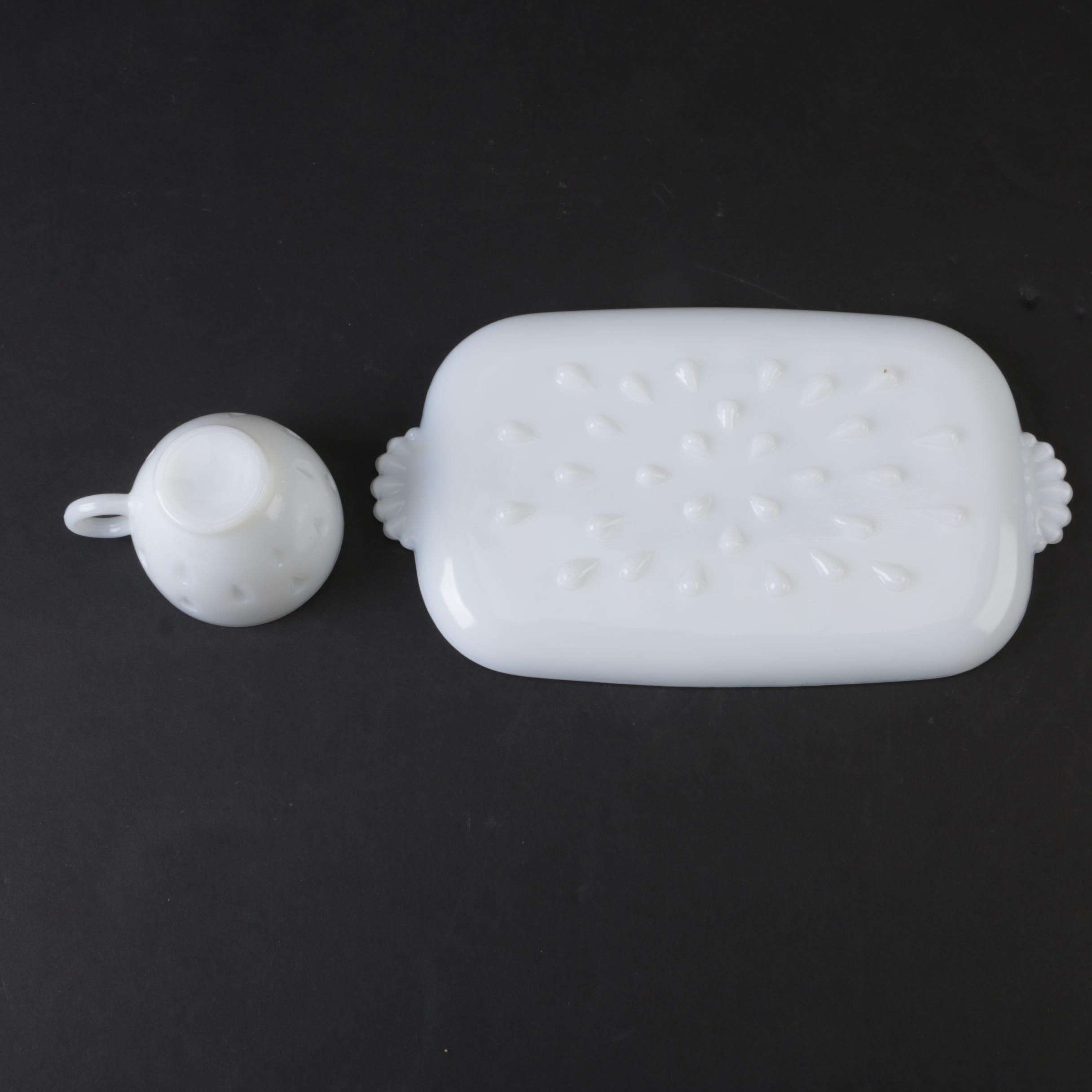 Vintage Milk Glass Snack Plate Sets