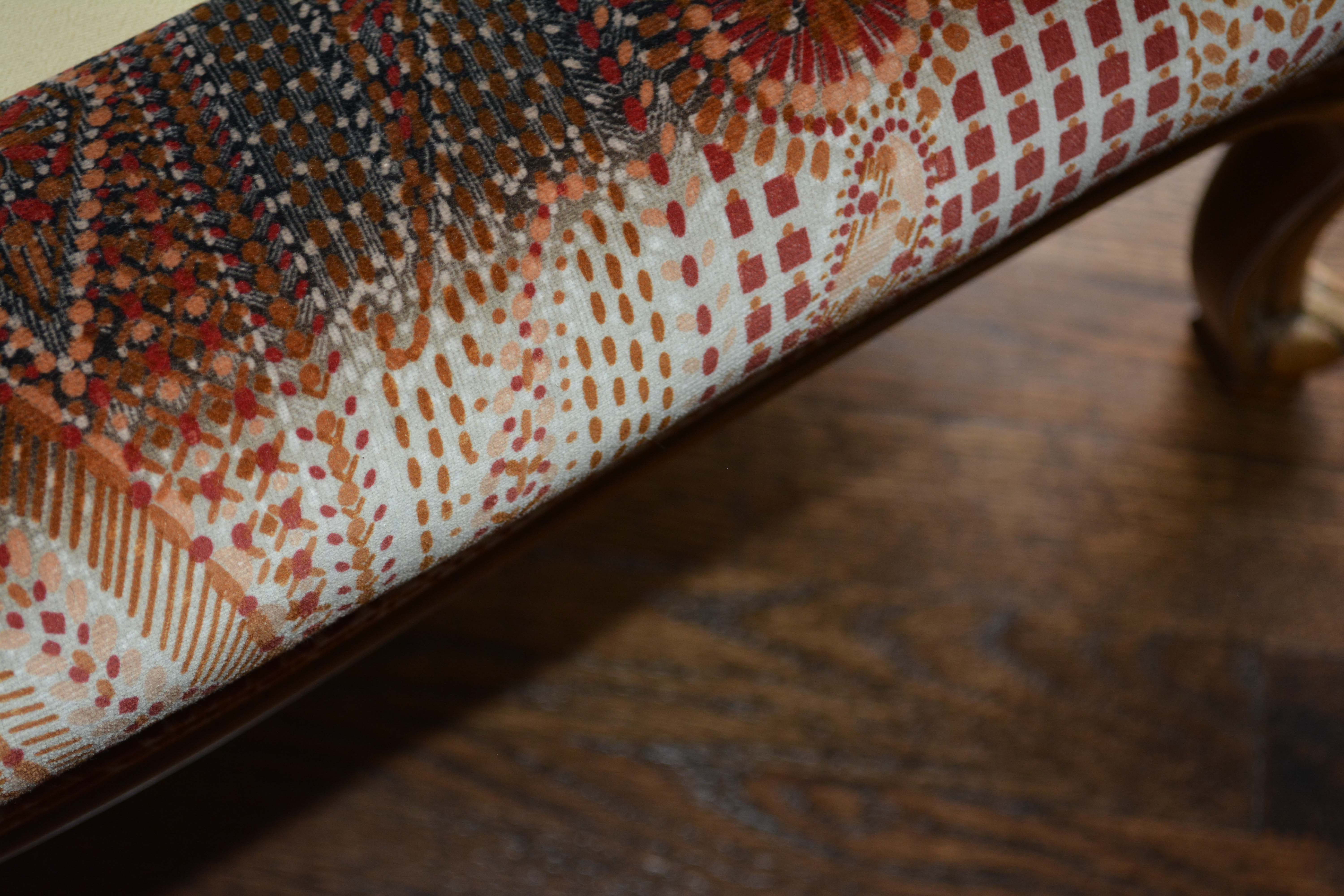 Vintage Louis XV Style Upholstered Armchair and Ottoman by Baker Furniture