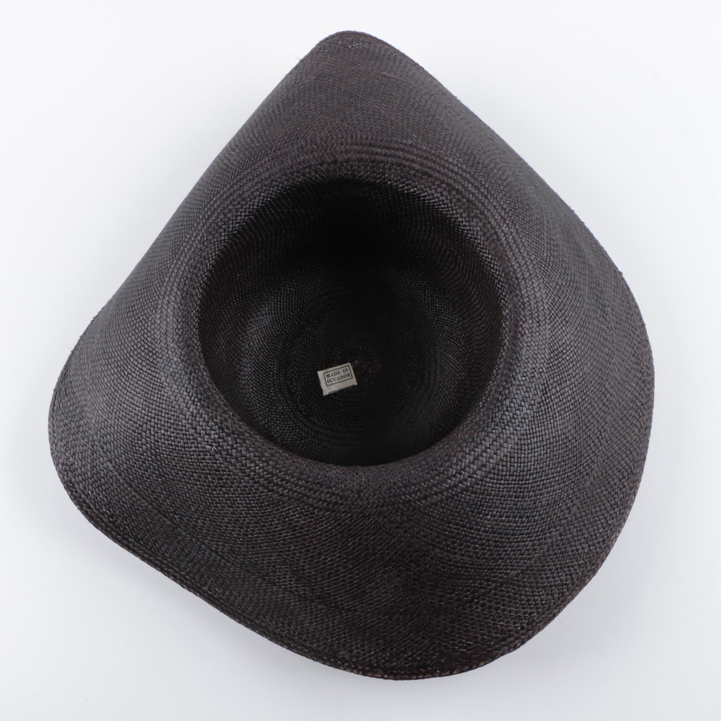 Women's Ecuadorian Black Woven Straw Sun Hat