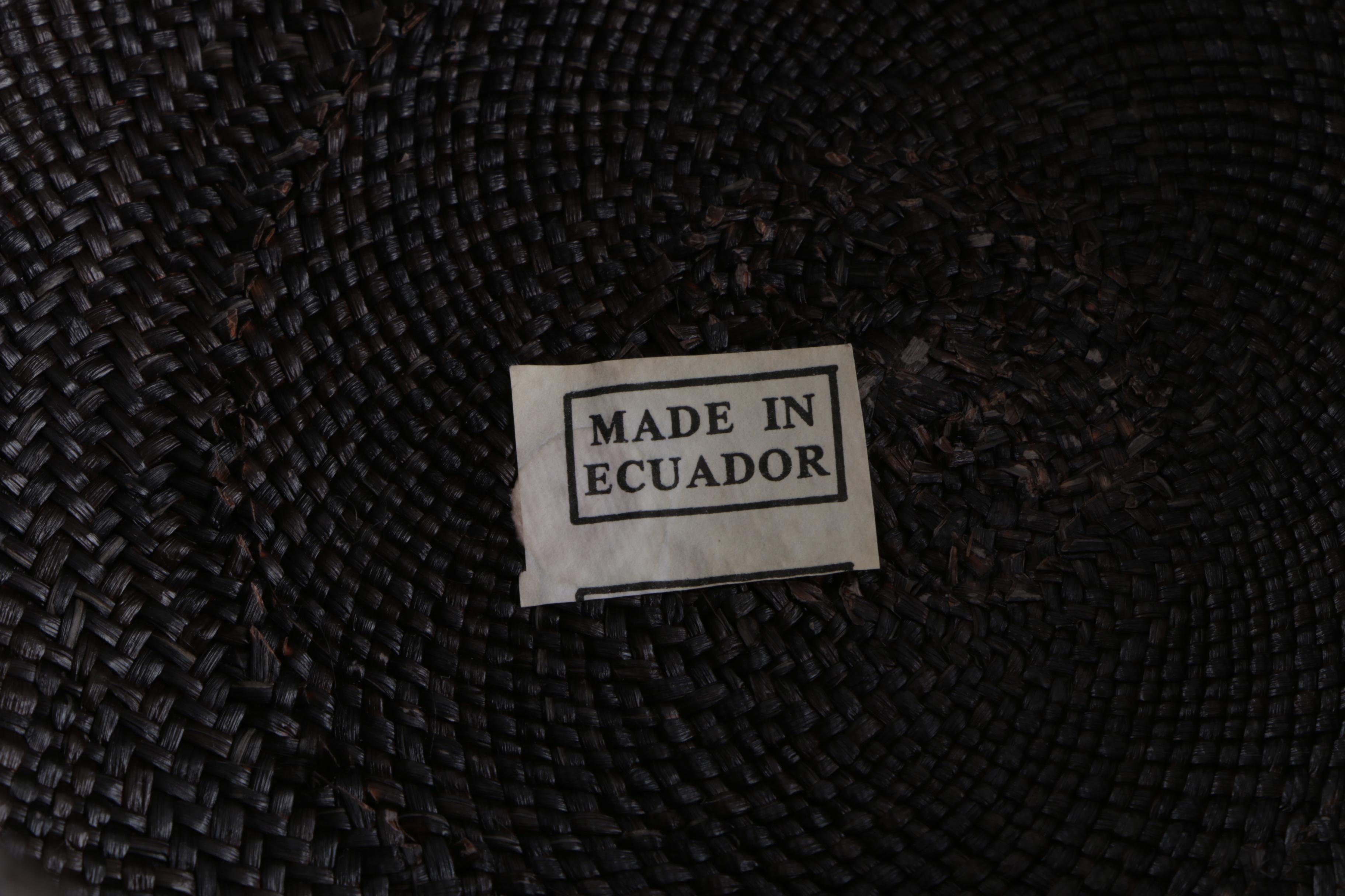 Women's Ecuadorian Black Woven Straw Sun Hat