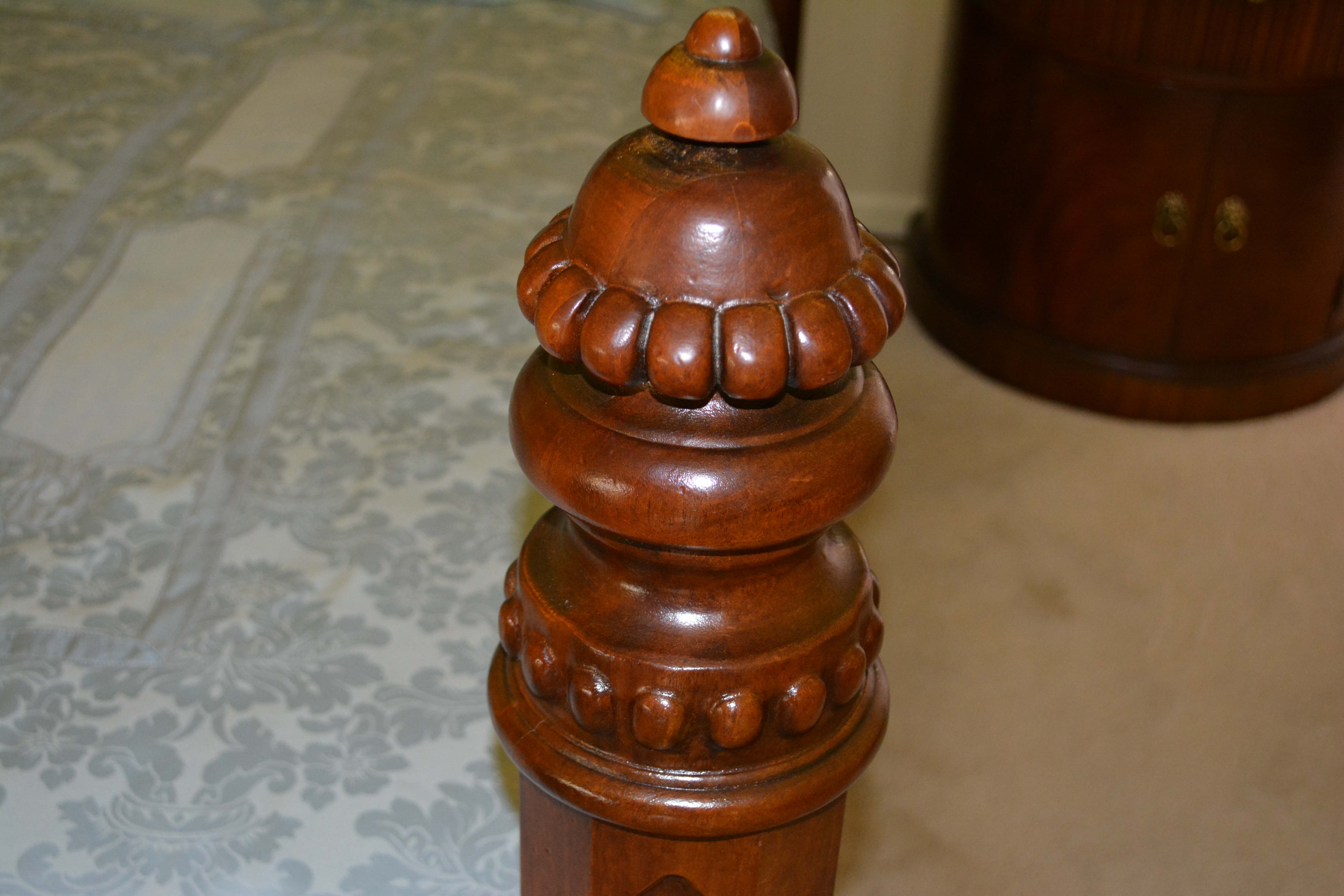 Victorian Style Mahogany King Size Four Poster Bed Frame