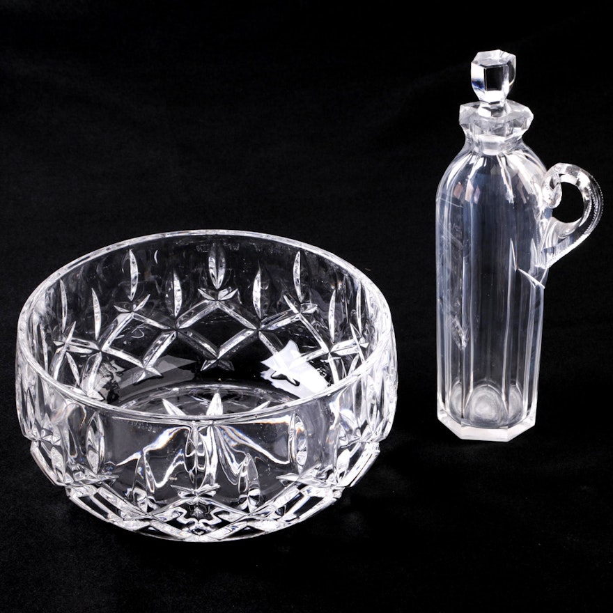 Gorham "Lady Anne" Crystal Salad Bowl with Cruet