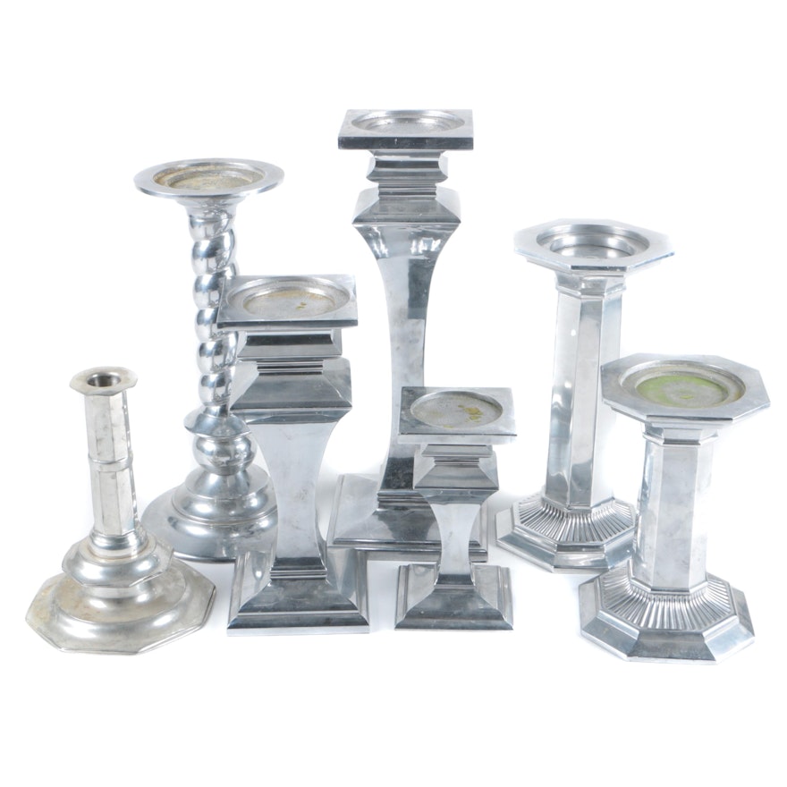 Silver Tone Candle Holders