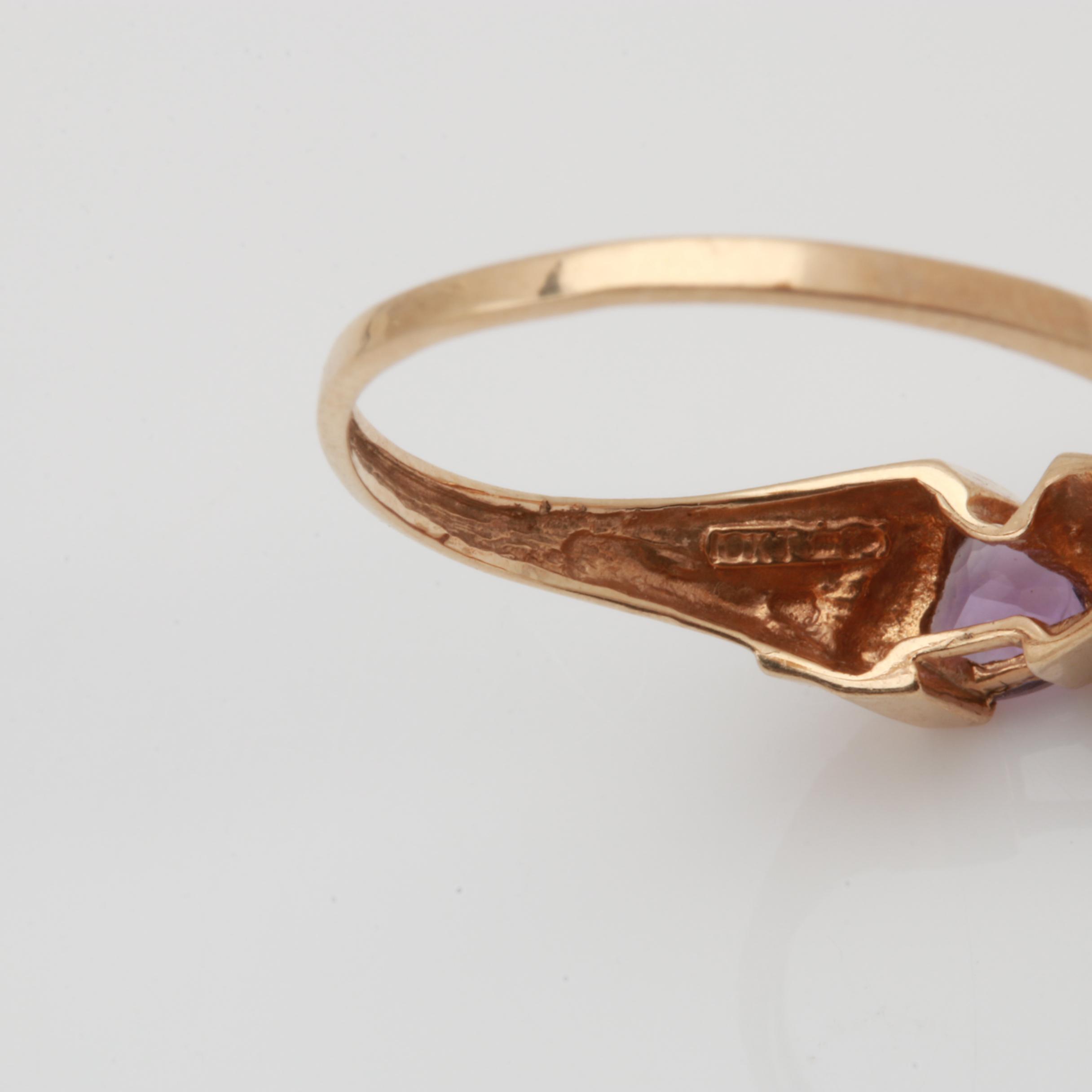 10K Yellow Gold Amethyst Rings