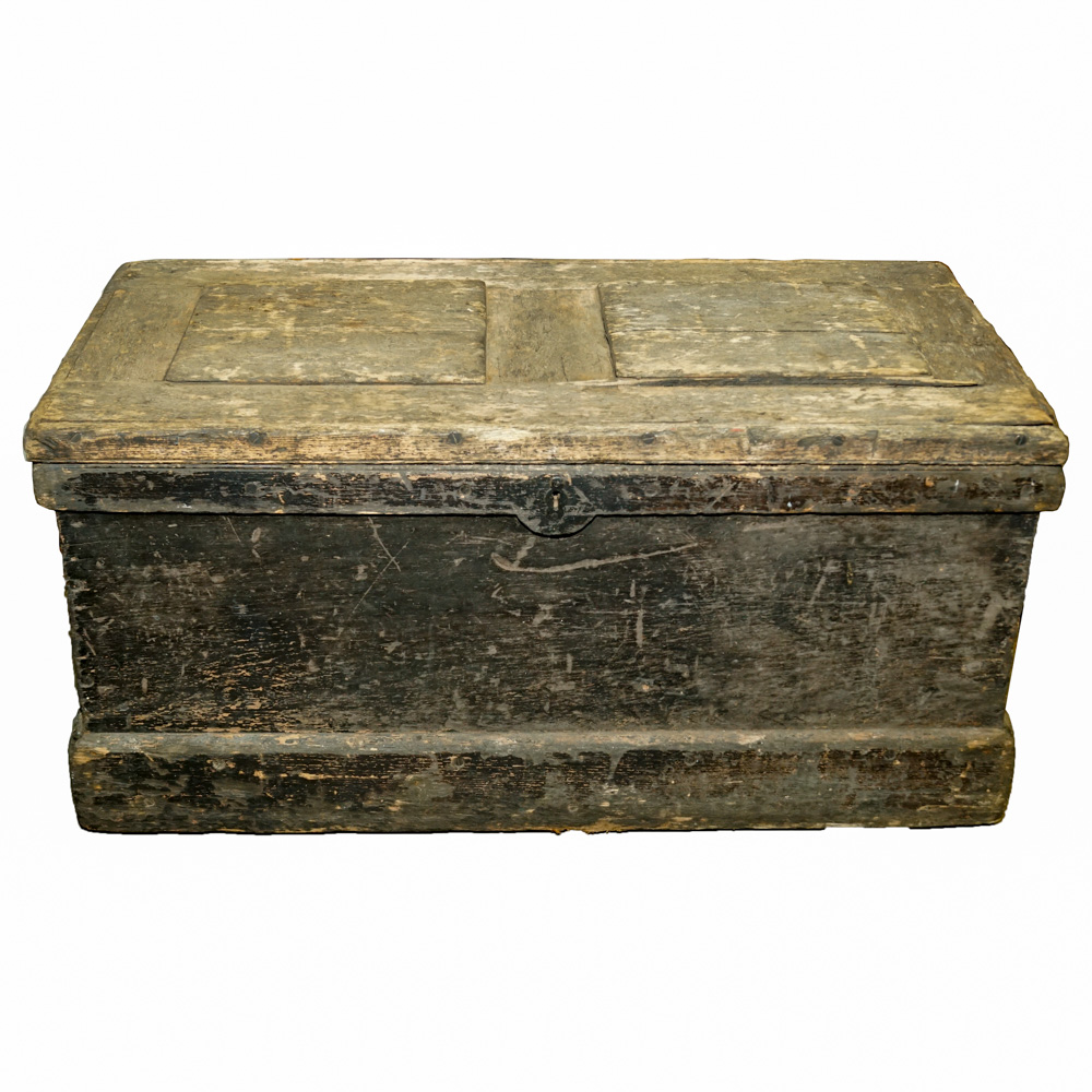 Vintage Wooden Tool Chest with Removable Tray Inserts and Tools