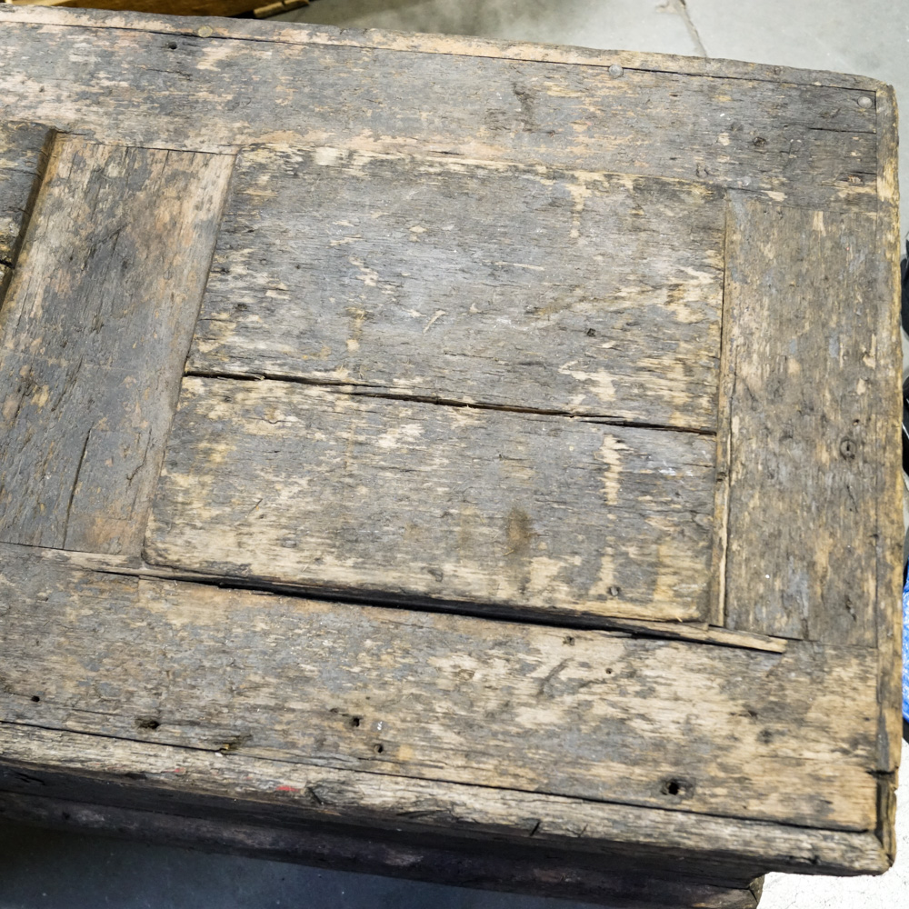 Vintage Wooden Tool Chest with Removable Tray Inserts and Tools