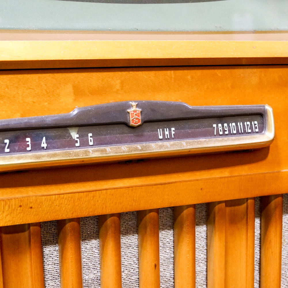 Vintage Crosley Television, Turntable and Radio in Cabinet