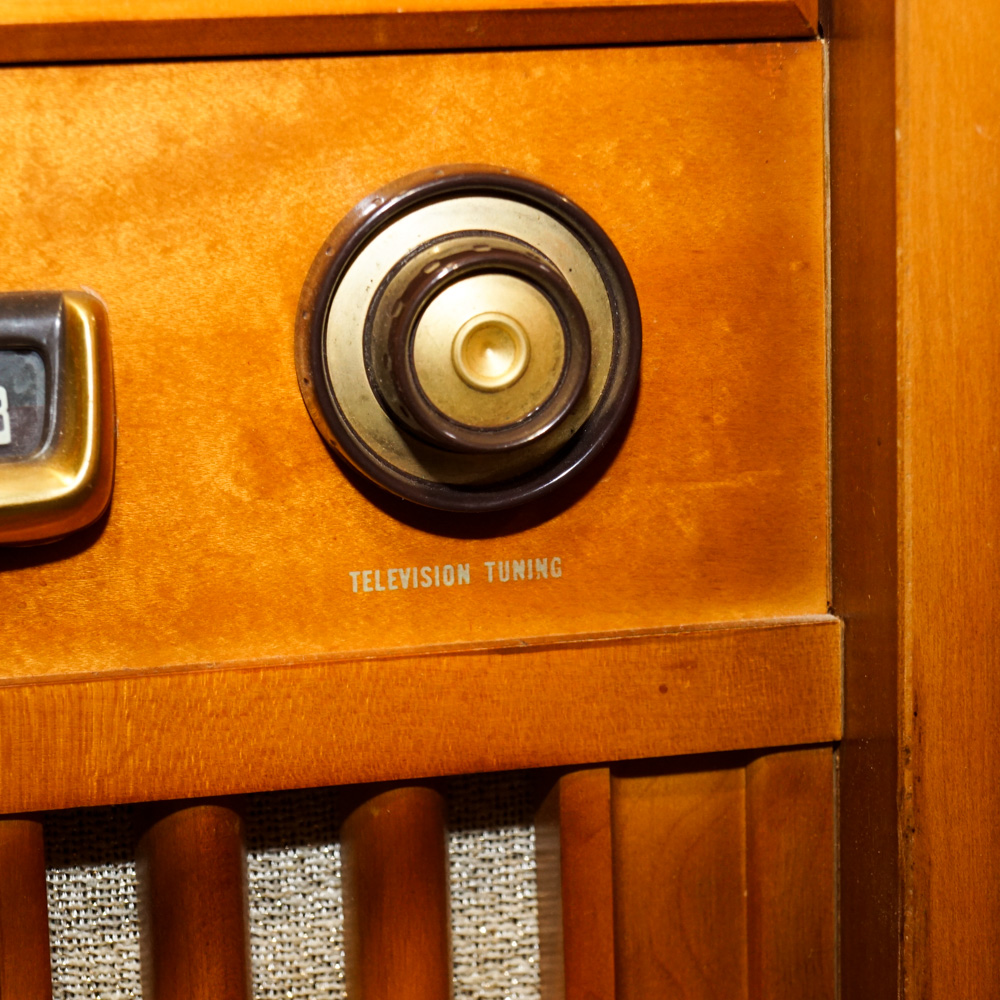 Vintage Crosley Television, Turntable and Radio in Cabinet