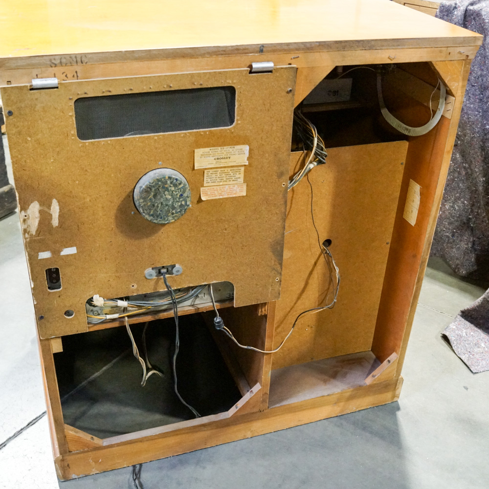 Vintage Crosley Television, Turntable and Radio in Cabinet