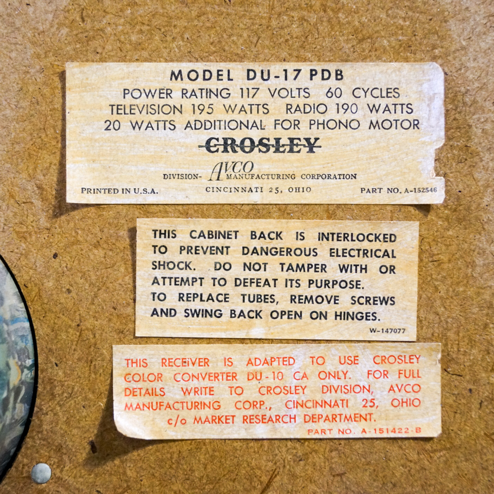 Vintage Crosley Television, Turntable and Radio in Cabinet