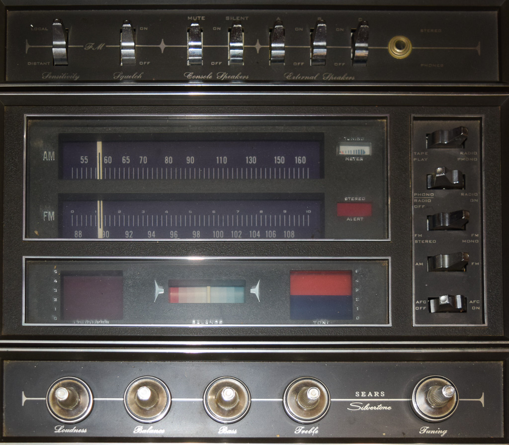 Vintage Sears Silvertone Stereo Radio Phonograph Console