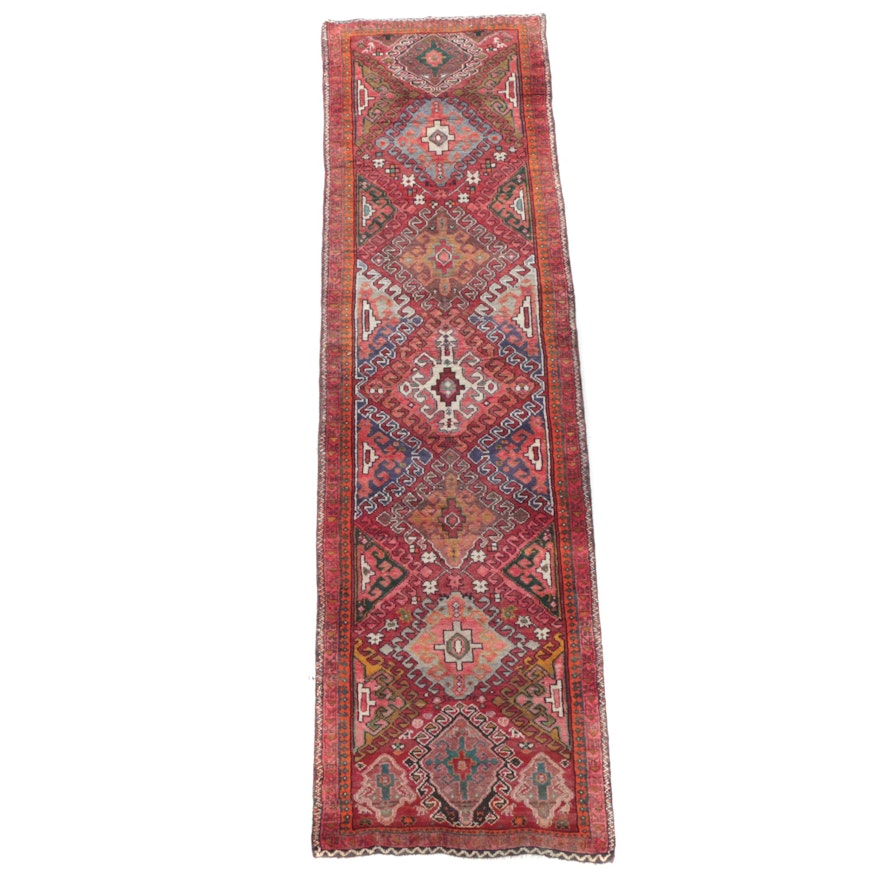 Hand-Knotted Kurdish Wool Carpet Runner