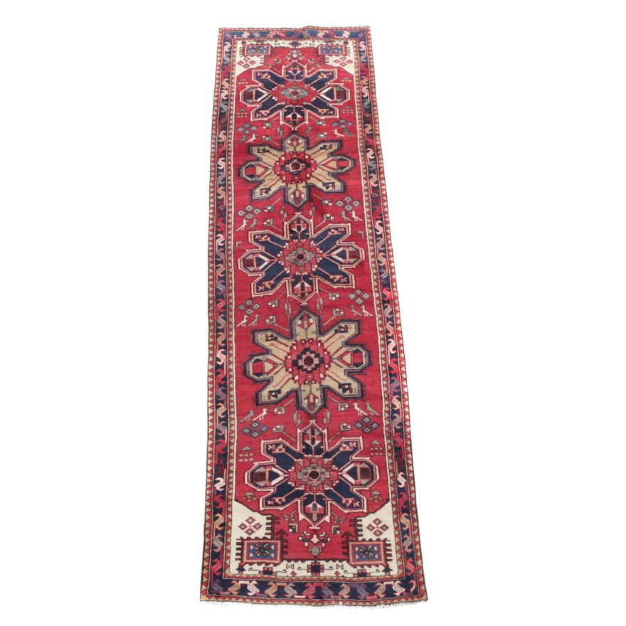 Hand-Knotted Kazak Wool Carpet Runner