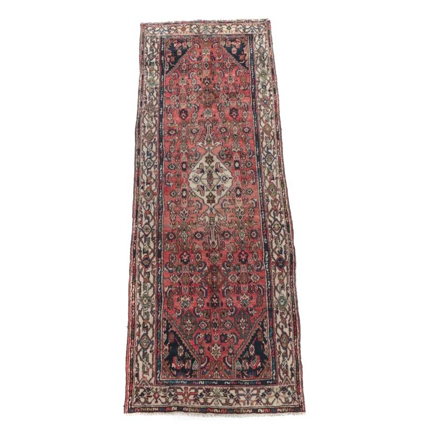 Hand-Knotted Persian Malayer Wool Carpet Runner