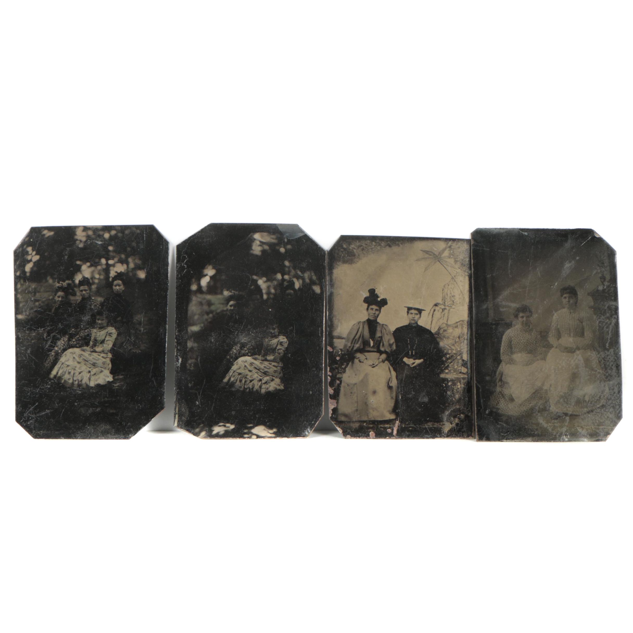 Late 19th-Century Tintypes Featuring Groups of Women