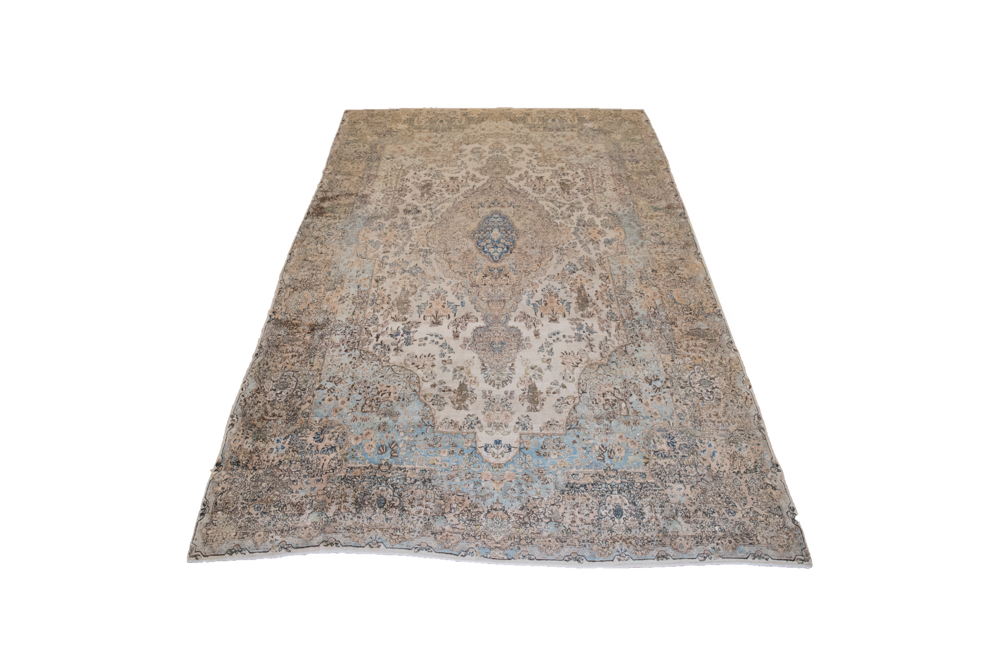 Hand-Knotted Persian Tabriz Silk and Wool Room Size Rug