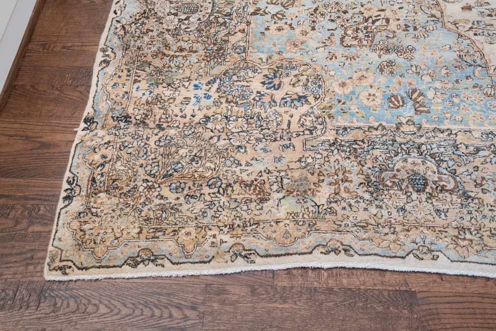 Hand-Knotted Persian Tabriz Silk and Wool Room Size Rug