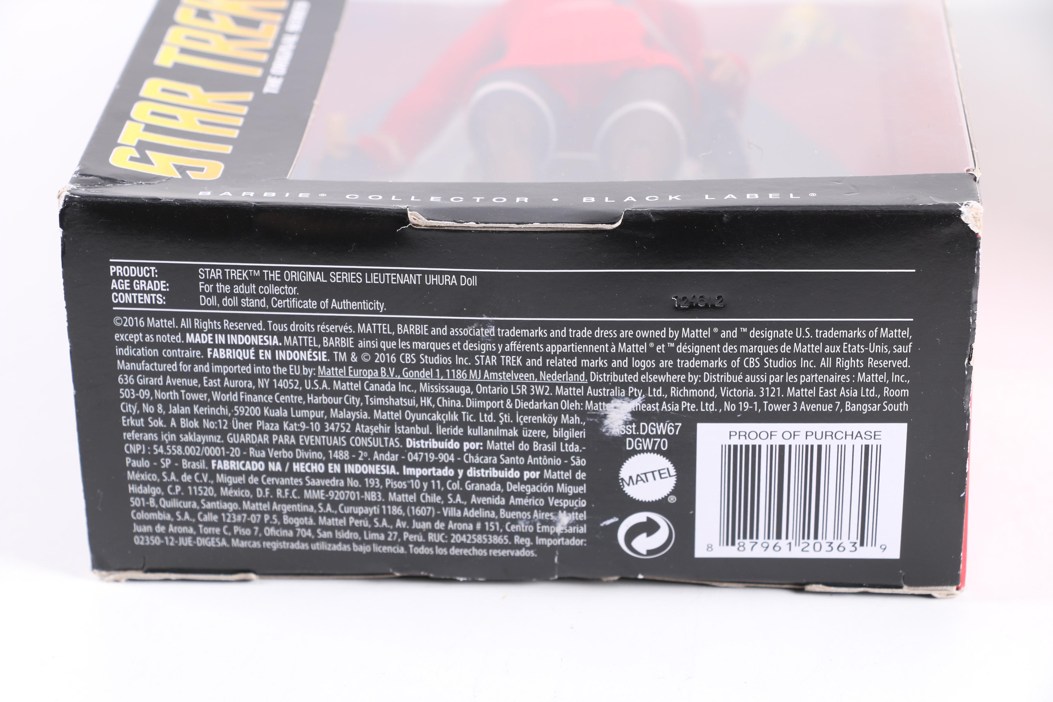 2016 Barbie Collector Black Label "Star Trek: The Original Series" Dolls