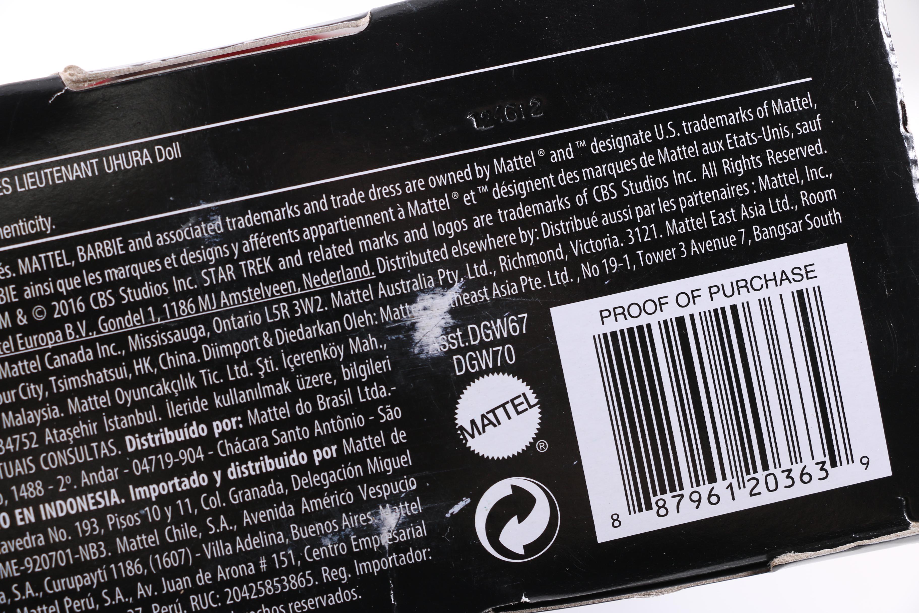 2016 Barbie Collector Black Label "Star Trek: The Original Series" Dolls