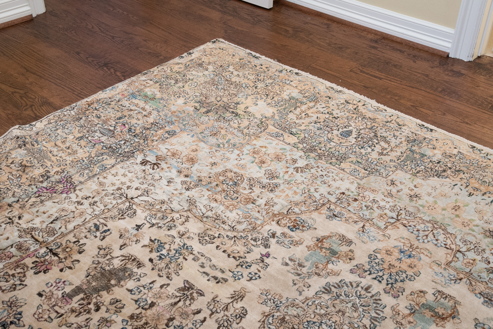 Hand-Knotted Persian Tabriz Silk and Wool Room Size Rug