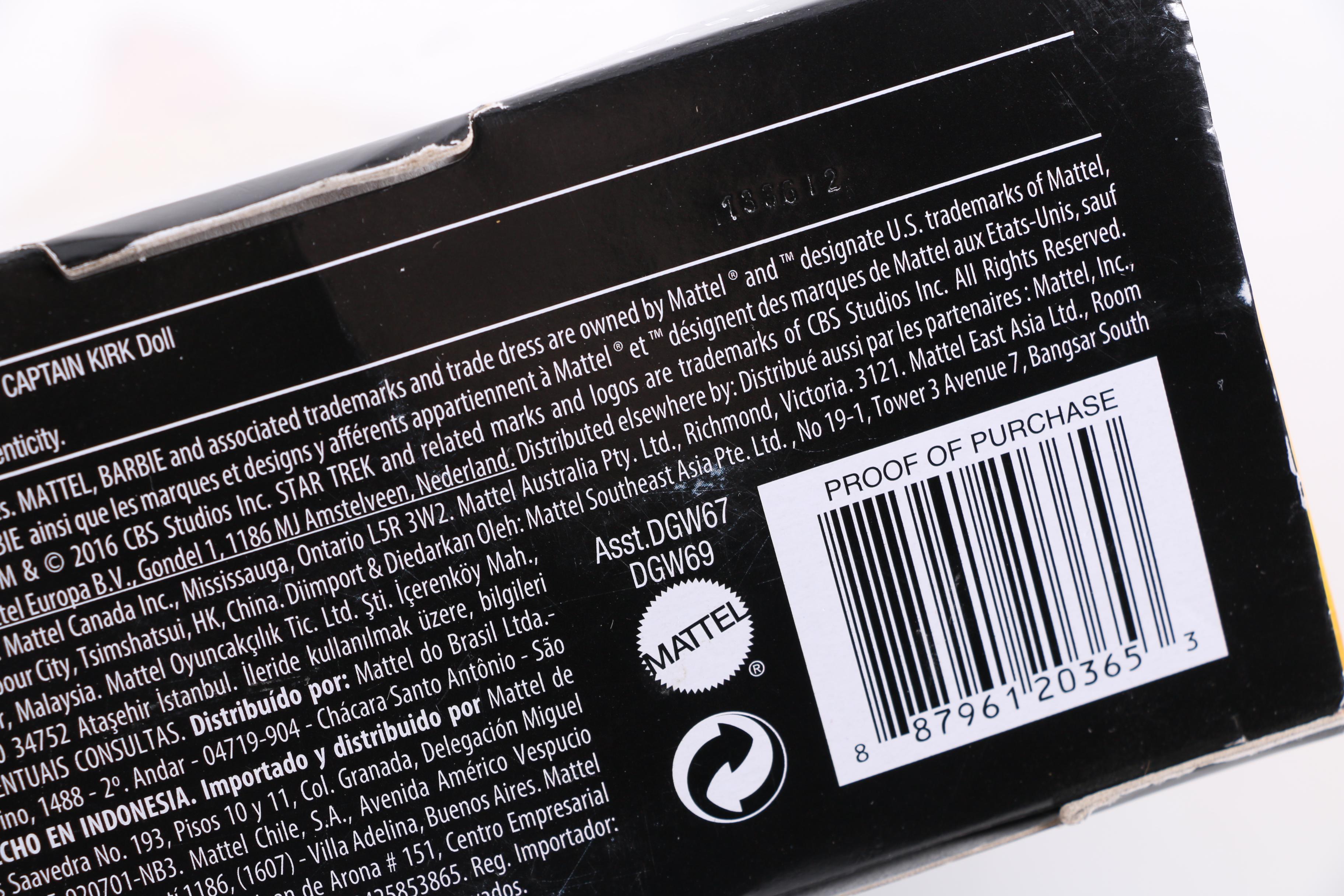 2016 Barbie Collector Black Label "Star Trek: The Original Series" Dolls