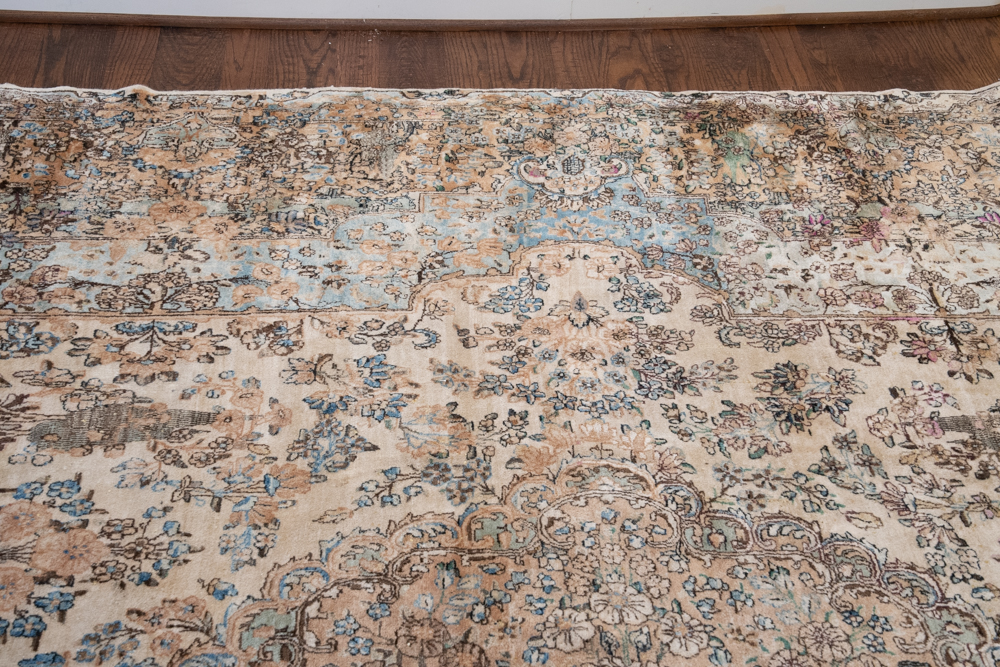 Hand-Knotted Persian Tabriz Silk and Wool Room Size Rug