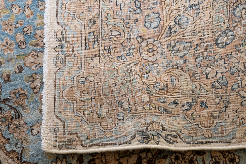 Hand-Knotted Persian Tabriz Silk and Wool Room Size Rug