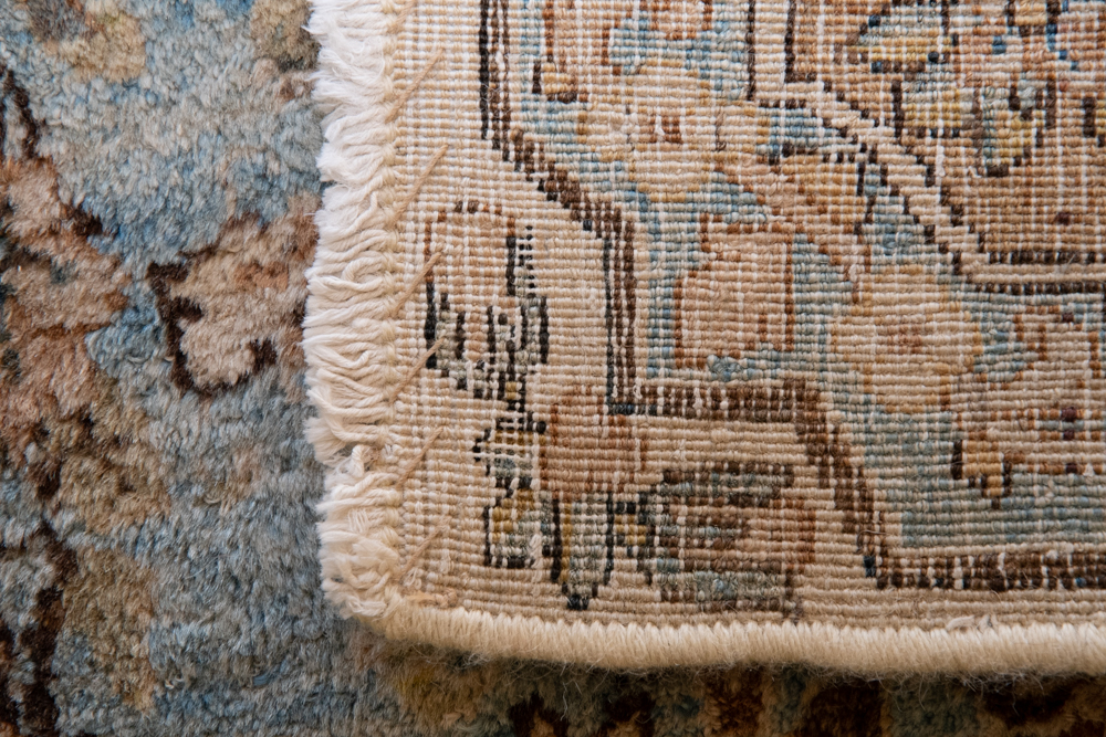 Hand-Knotted Persian Tabriz Silk and Wool Room Size Rug