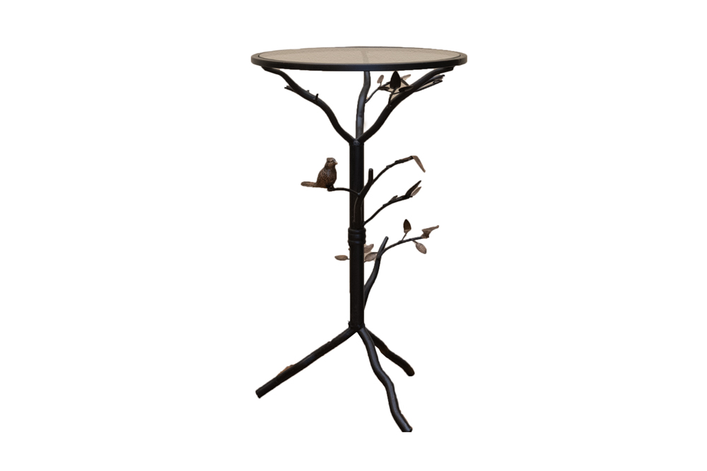 Glass Top Metal Accent Table