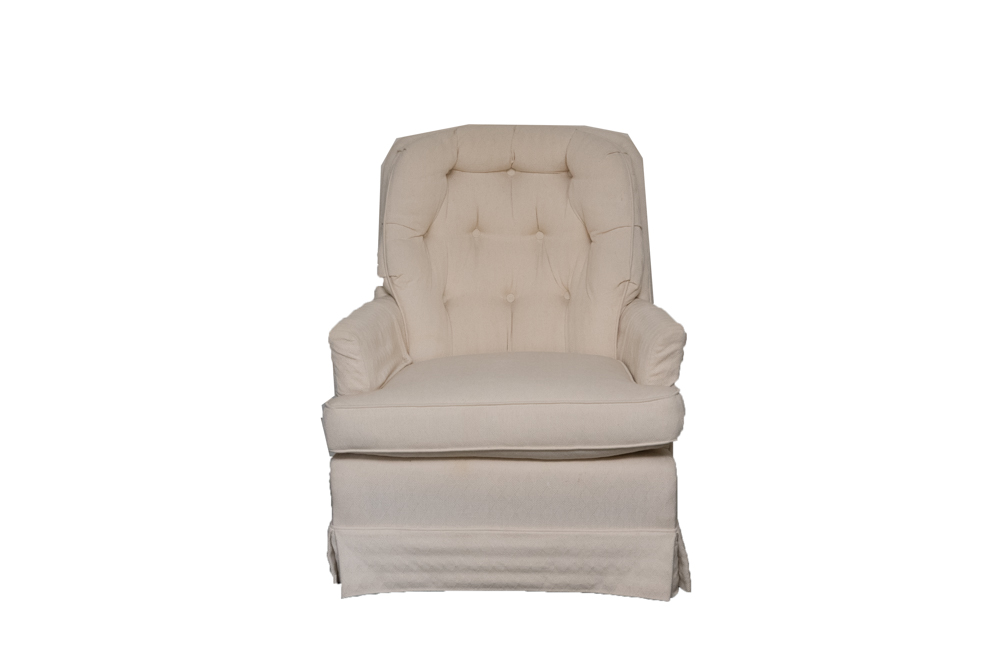 Upholstered Button-Tufted Armchair
