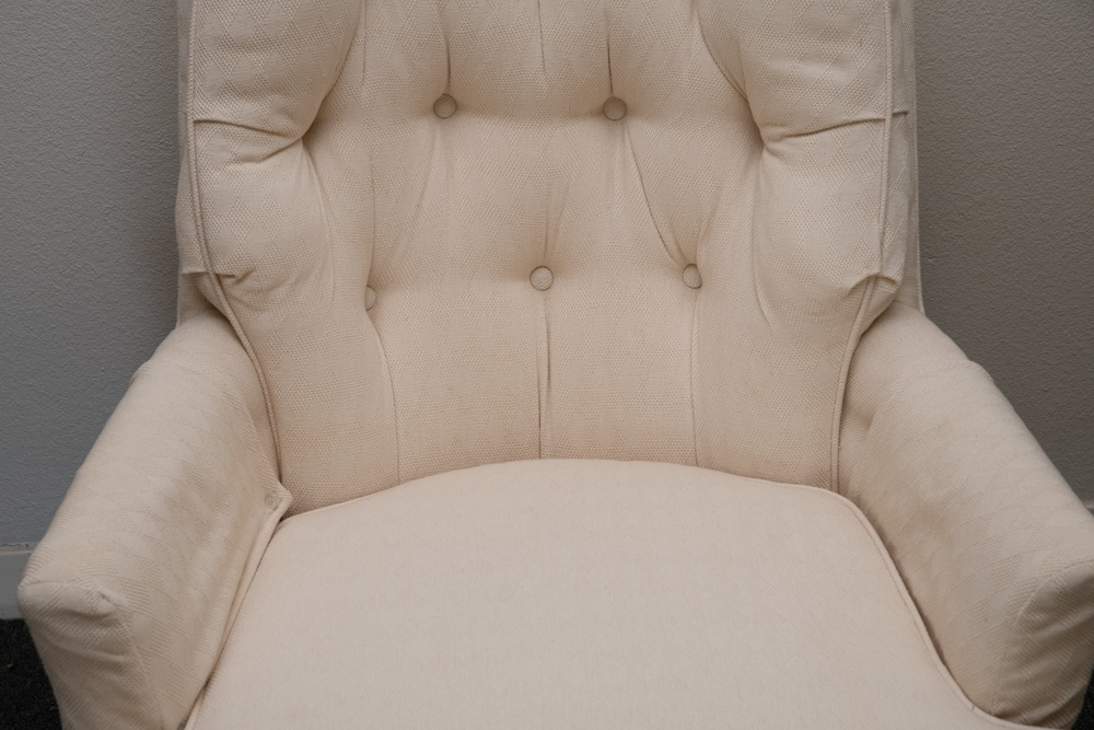 Upholstered Button-Tufted Armchair