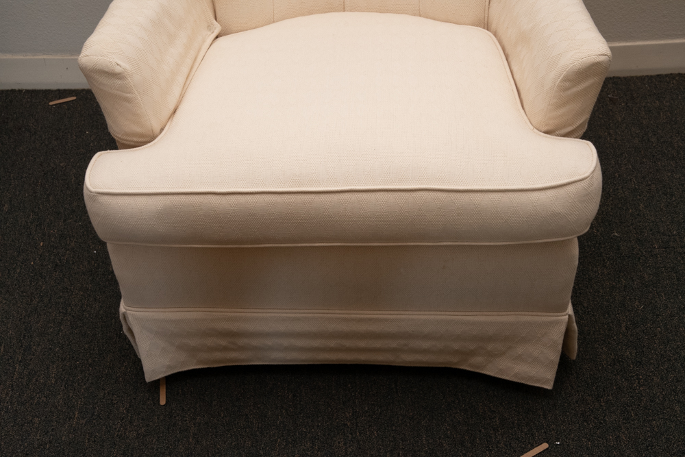 Upholstered Button-Tufted Armchair