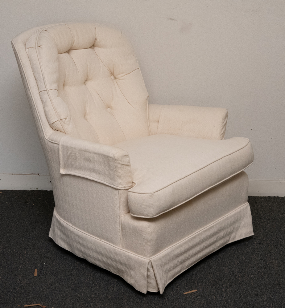 Upholstered Button-Tufted Armchair