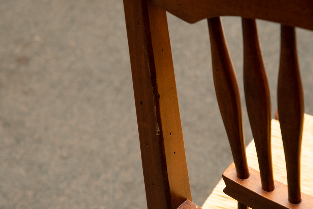 Set of Eight Dining Chairs with Rush Seats