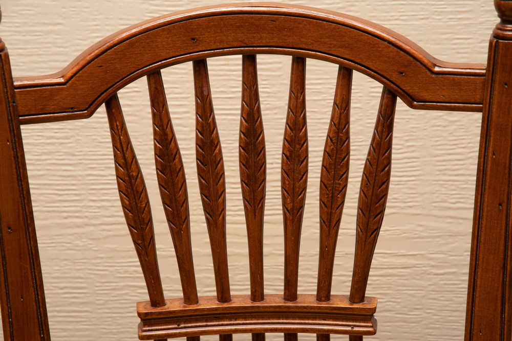 Set of Eight Dining Chairs with Rush Seats