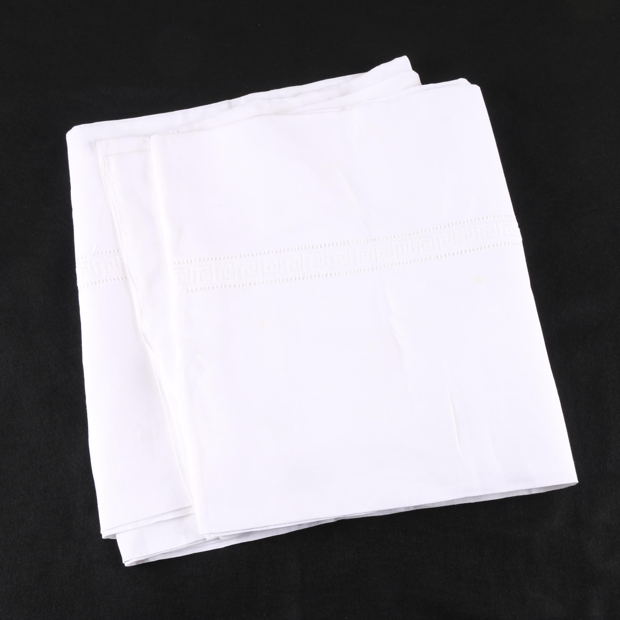 Fine Irish Linen Greek Key Tablecloth