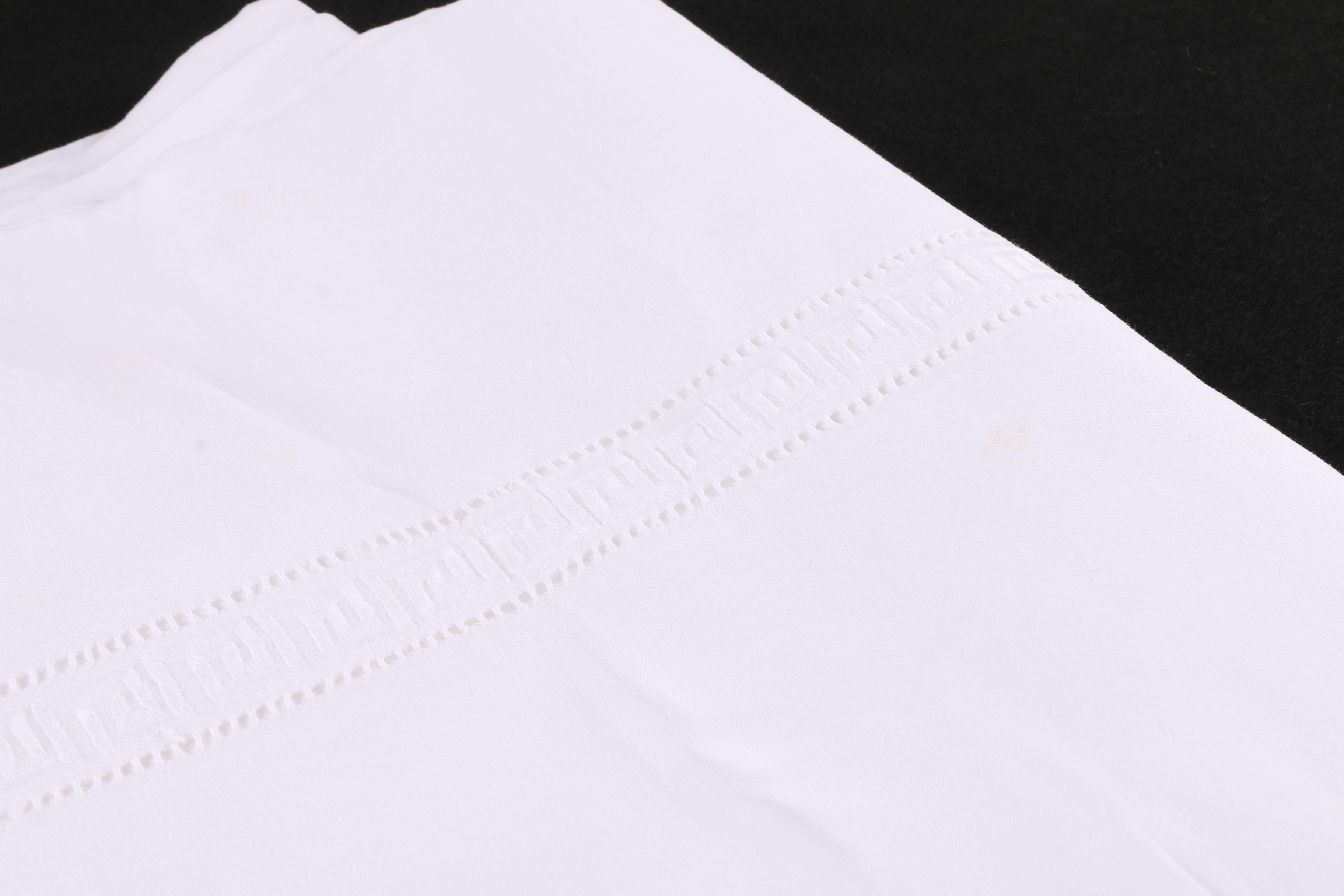 Fine Irish Linen Greek Key Tablecloth