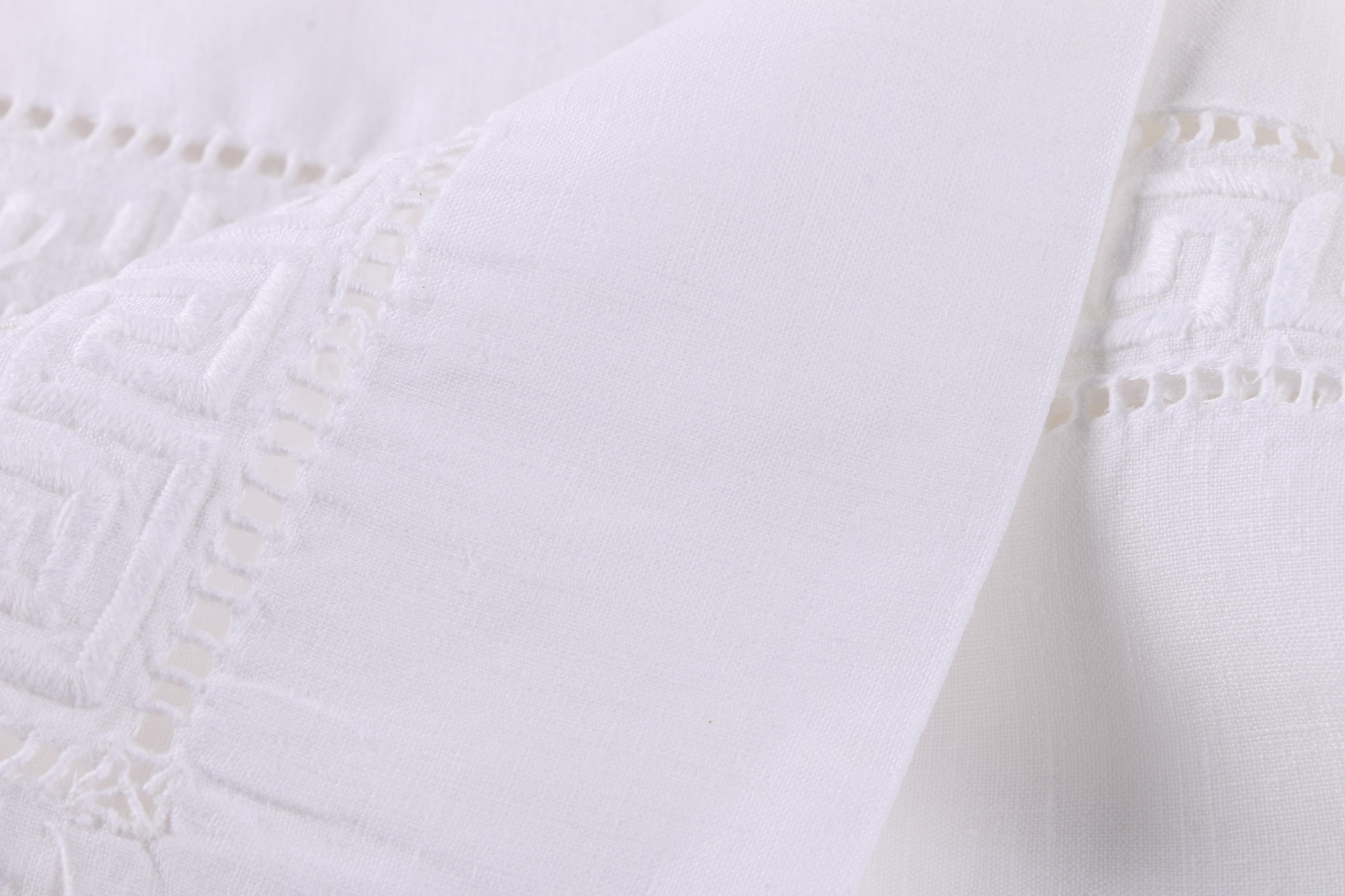 Fine Irish Linen Greek Key Tablecloth