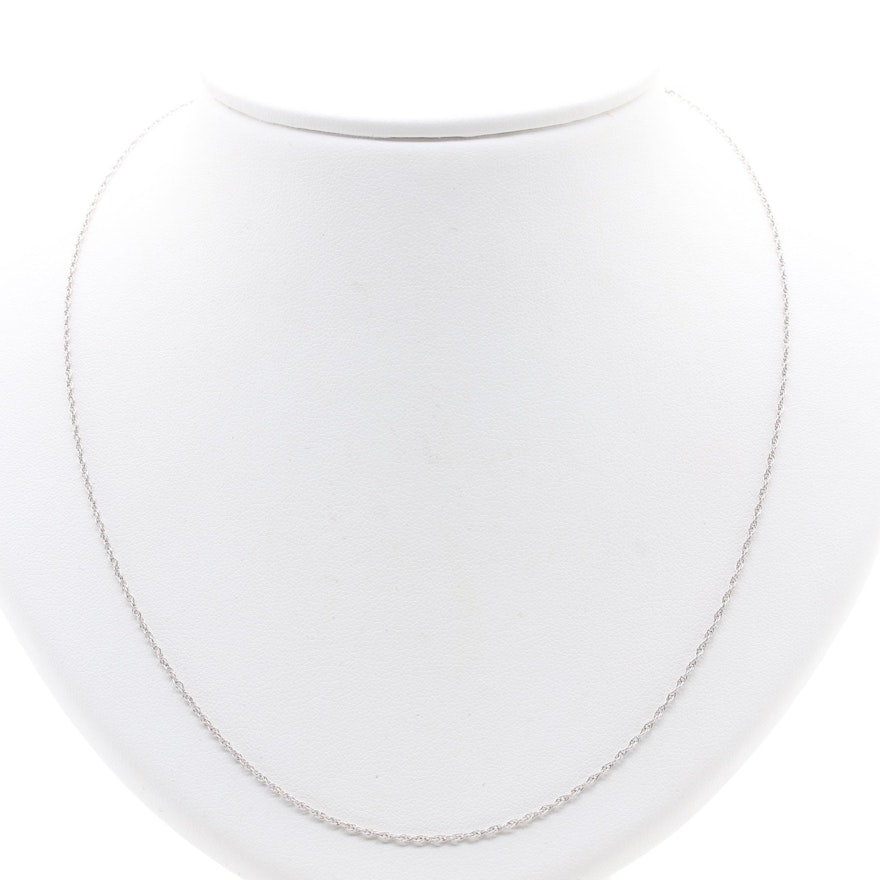 18K White Gold Rope Chain Necklace