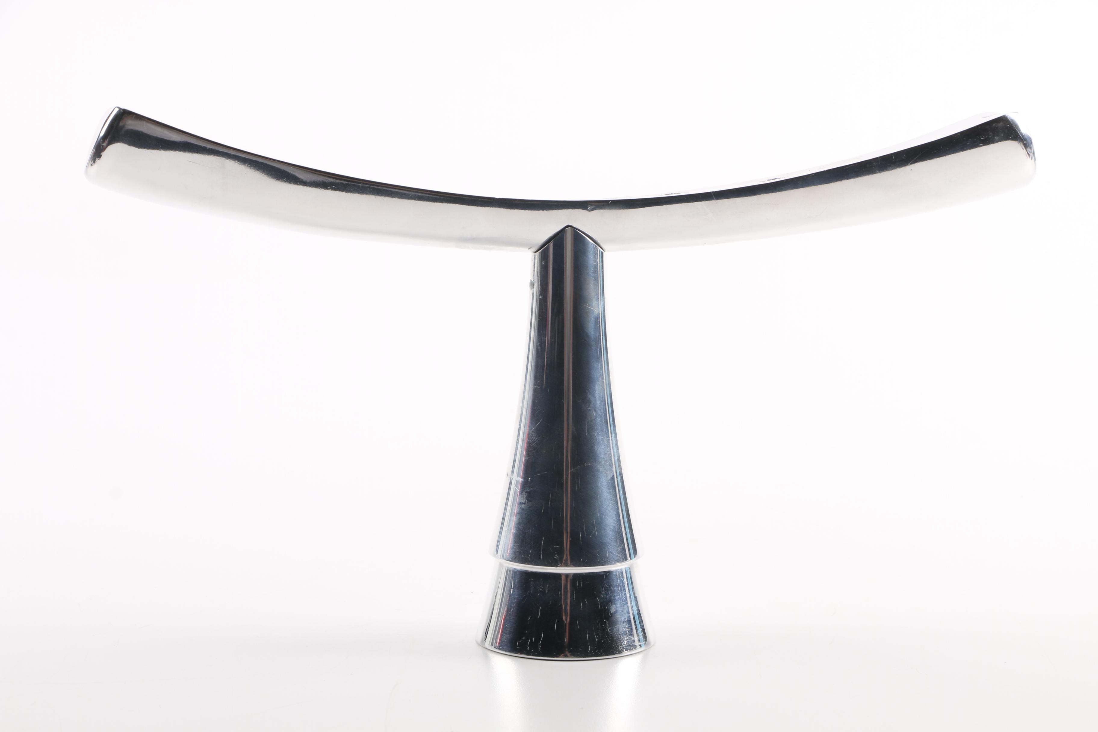 Nambe Modern Style Silver Tone Menorah by Marilyn Davidson