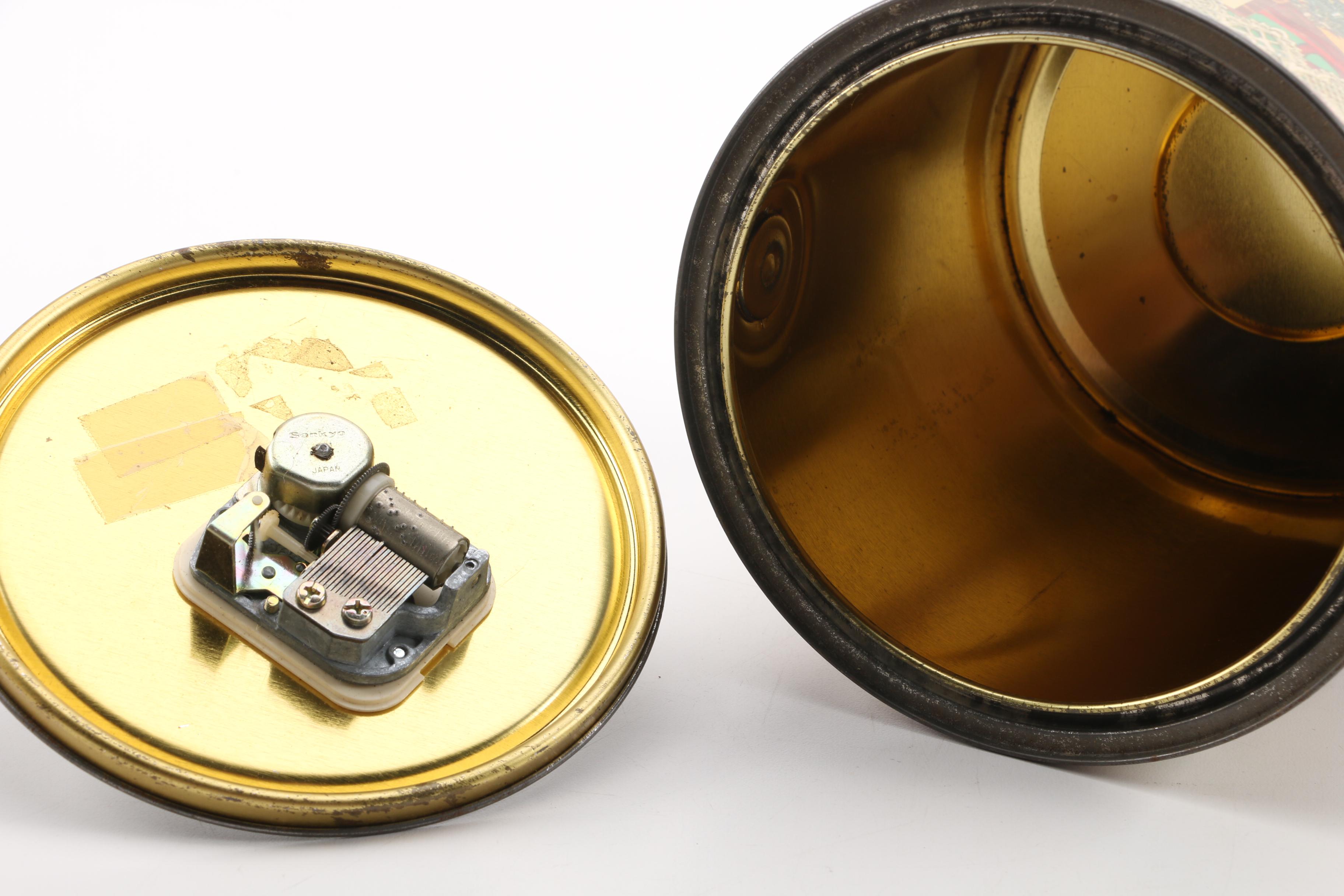 Damer, Gold Medal Flour and Musical Christmas Tins