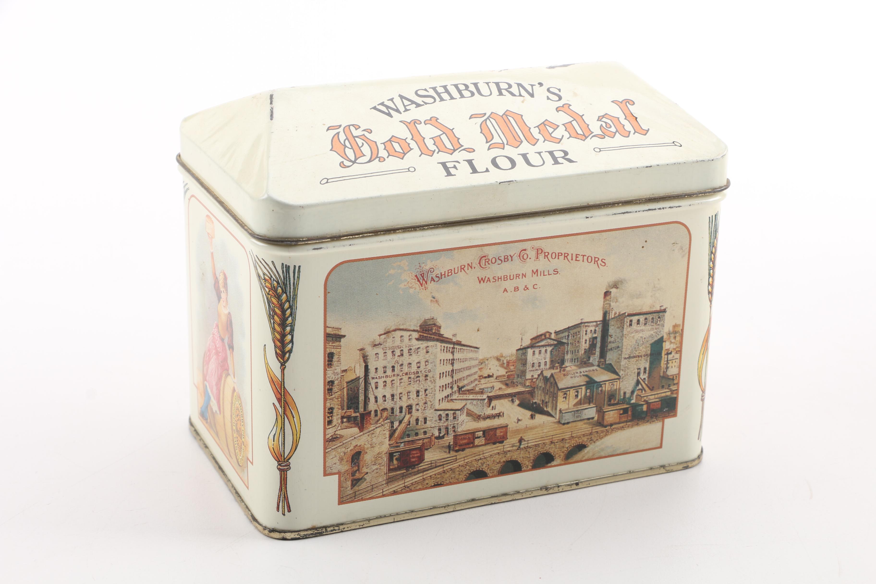 Damer, Gold Medal Flour and Musical Christmas Tins