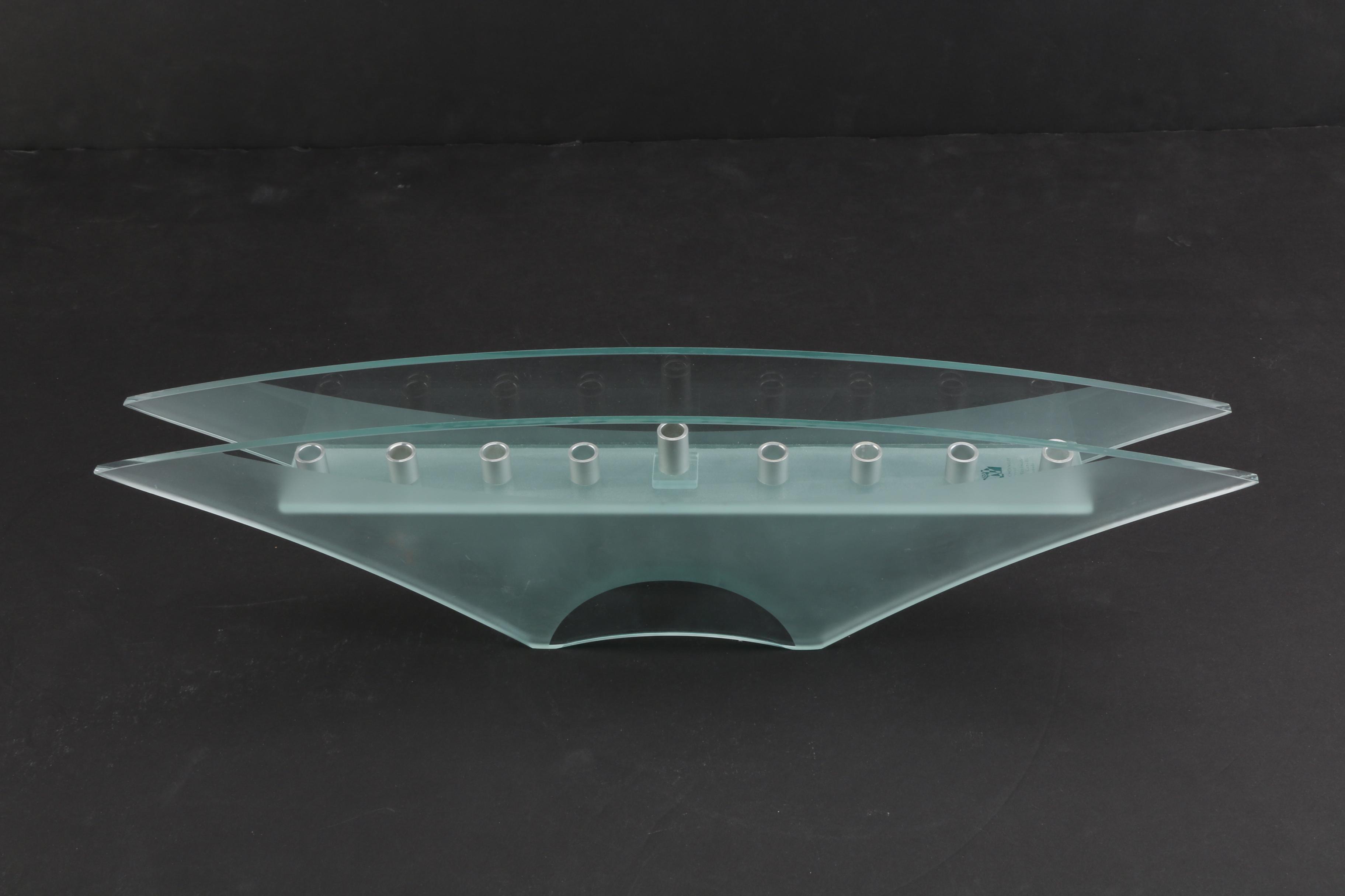 Morin Choinière of Montreal Minimalist Glass Menorah