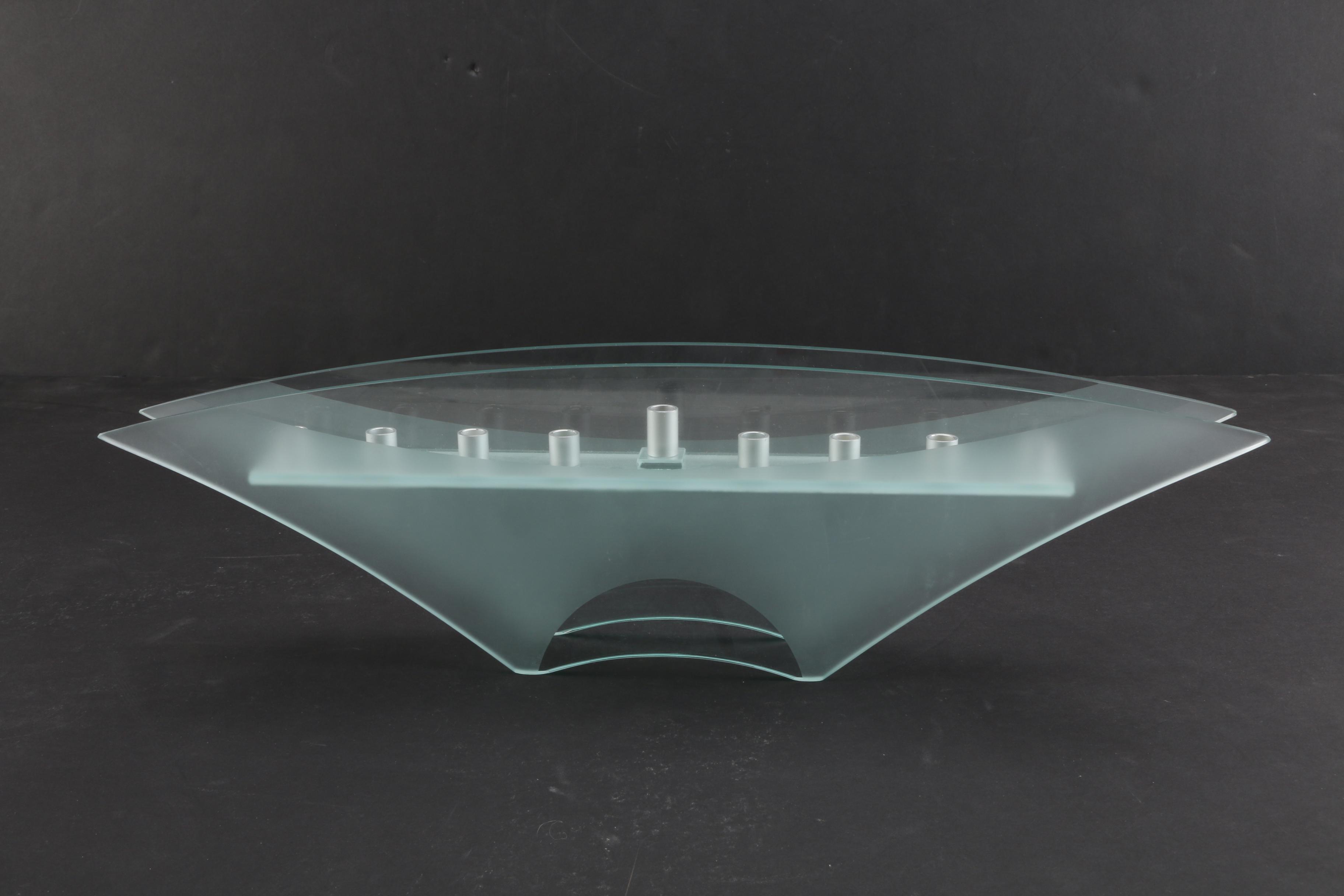 Morin Choinière of Montreal Minimalist Glass Menorah