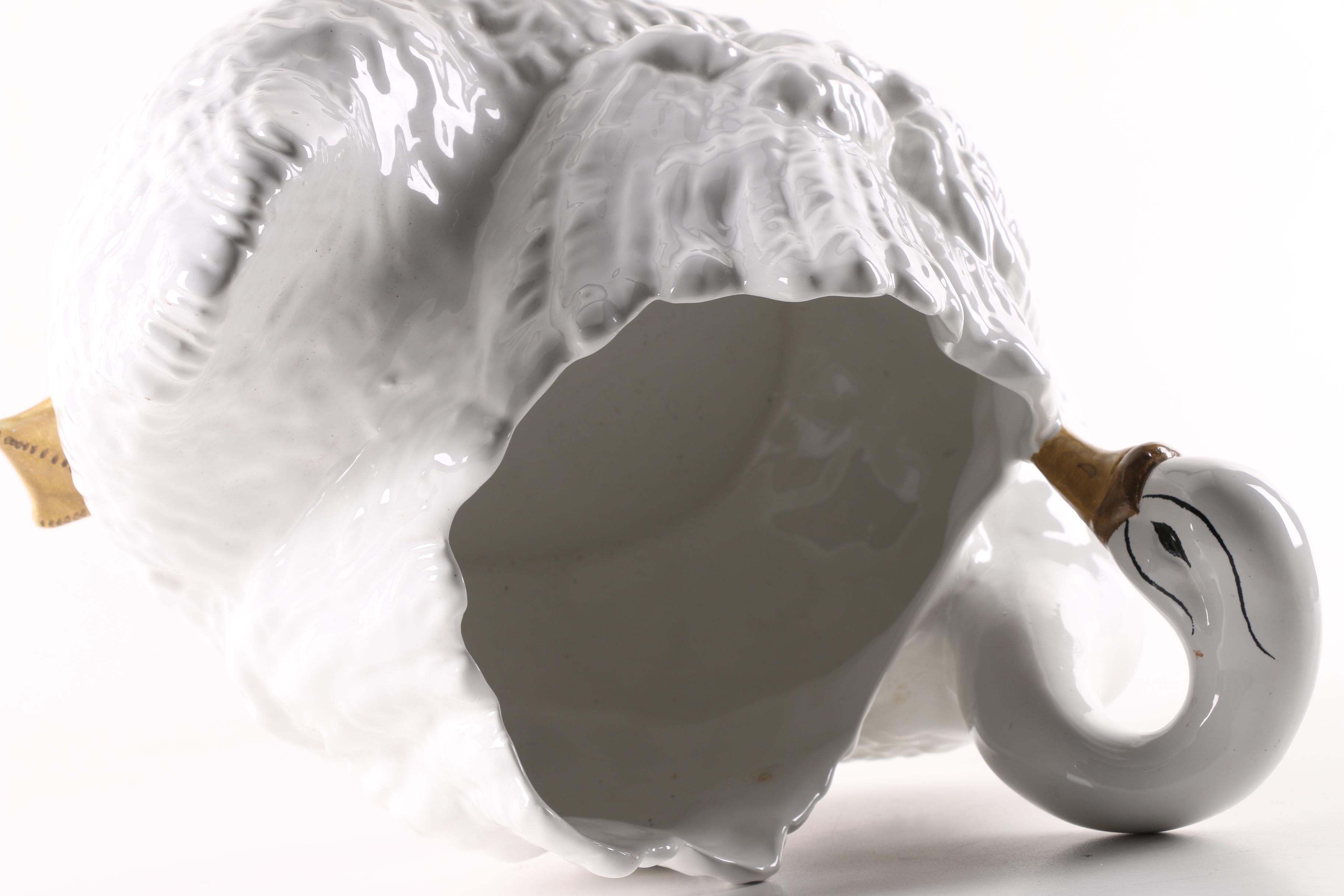 Italian Ceramic Swan Planter