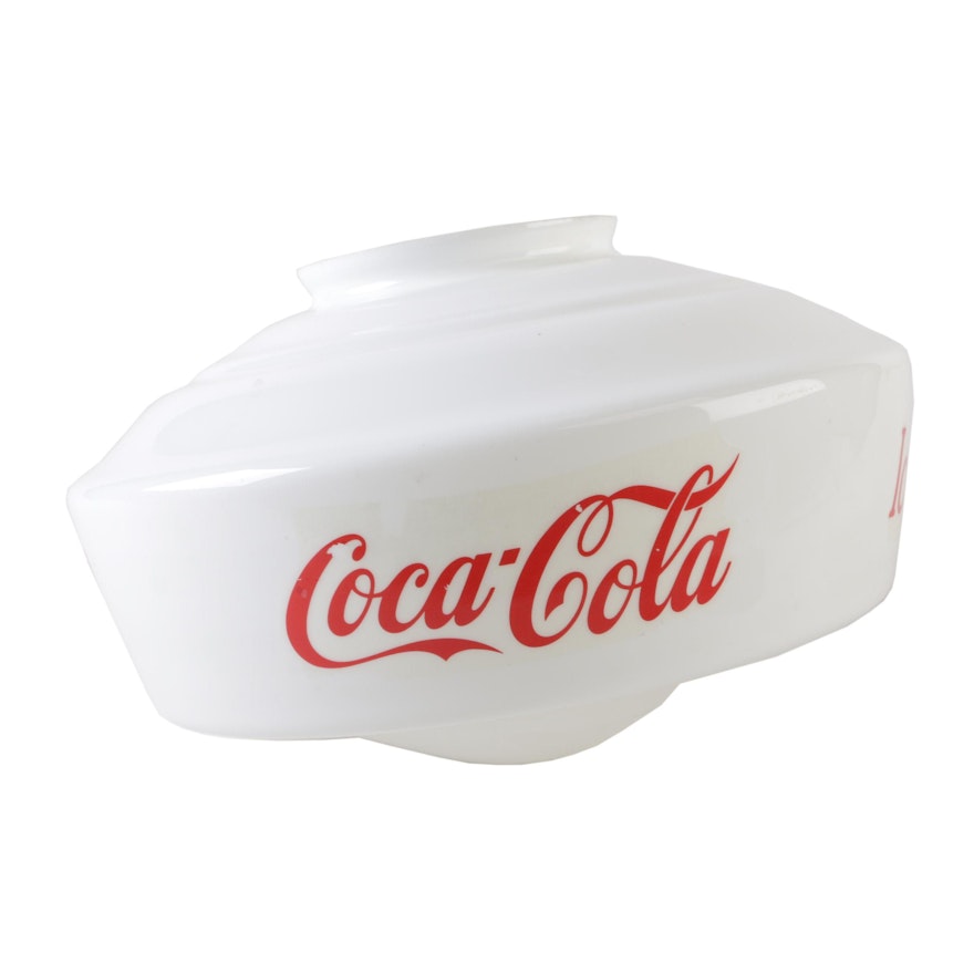 Glass "Ice Cold Coca-Cola" Ceiling or Pendant Light Shade