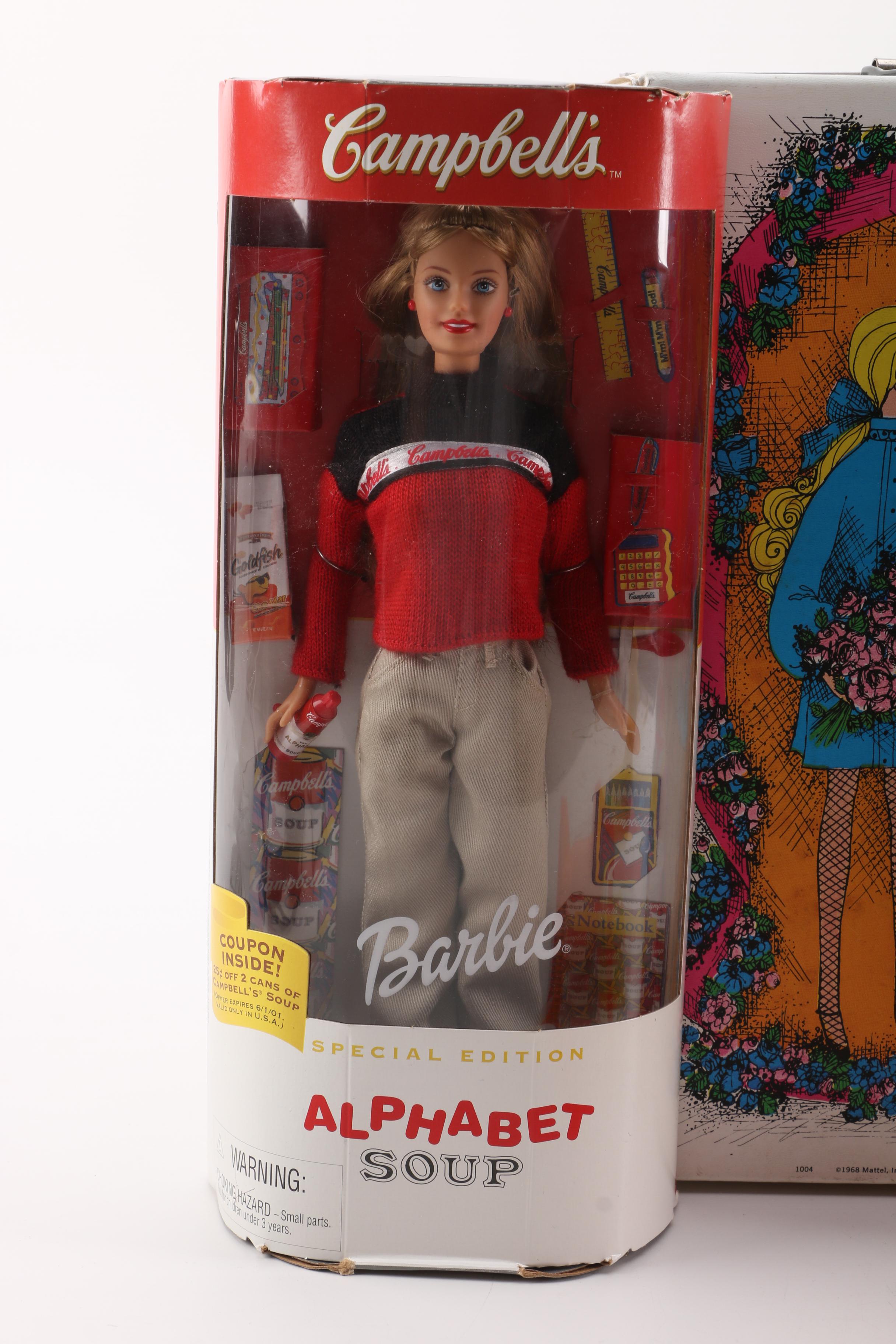 Mattel Special Edition Barbies and Vintage Carrying Case