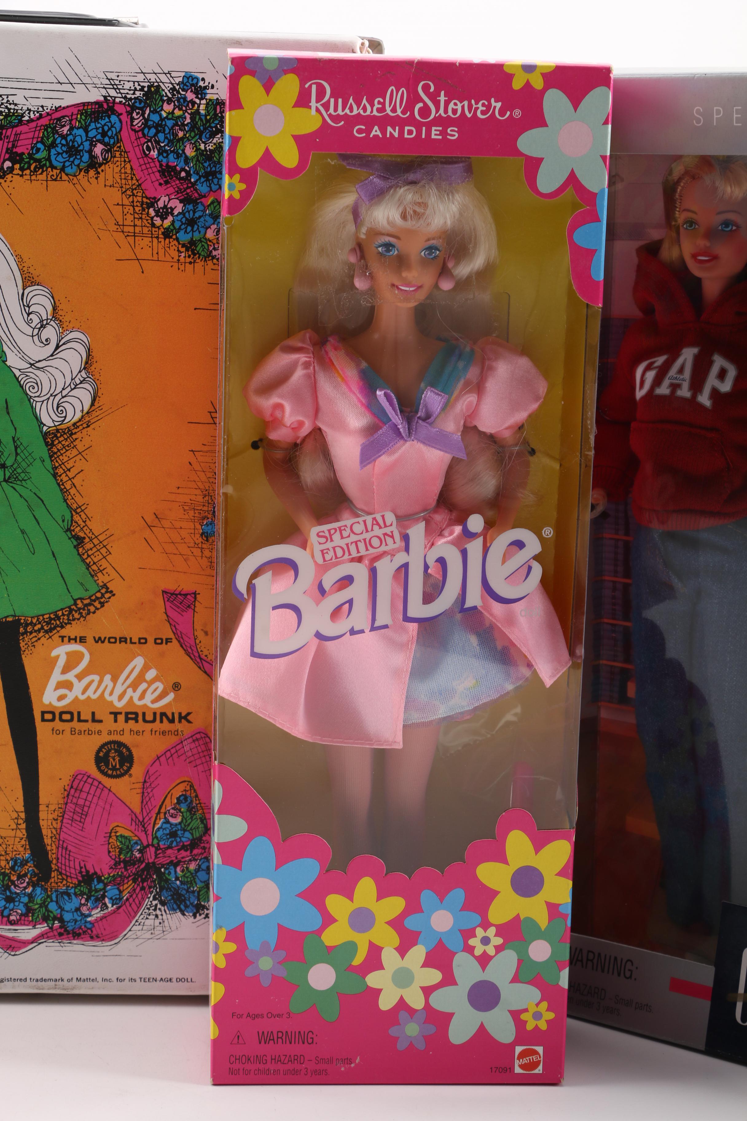 Mattel Special Edition Barbies and Vintage Carrying Case