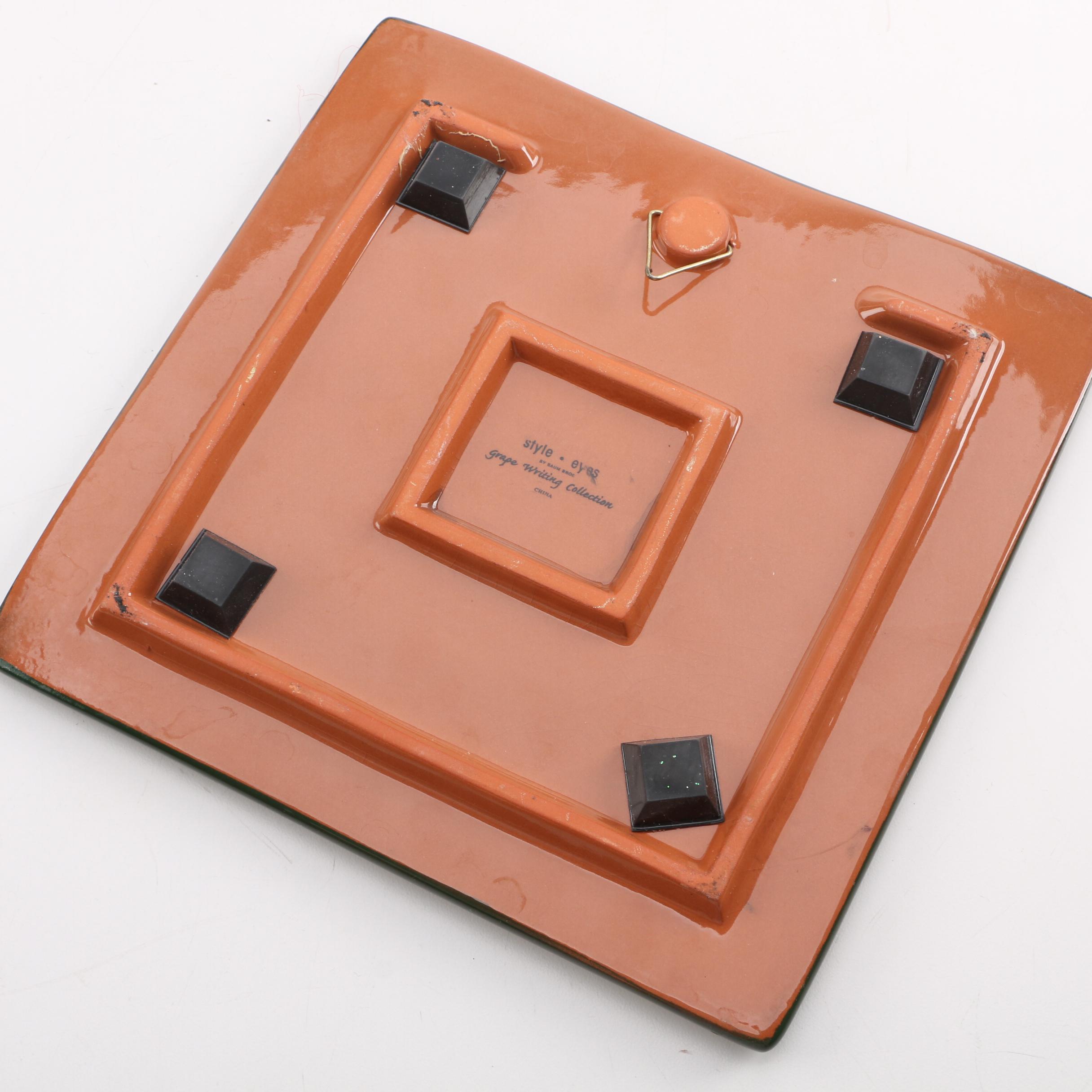 Baum Brothers Ceramic Urn and Trivet