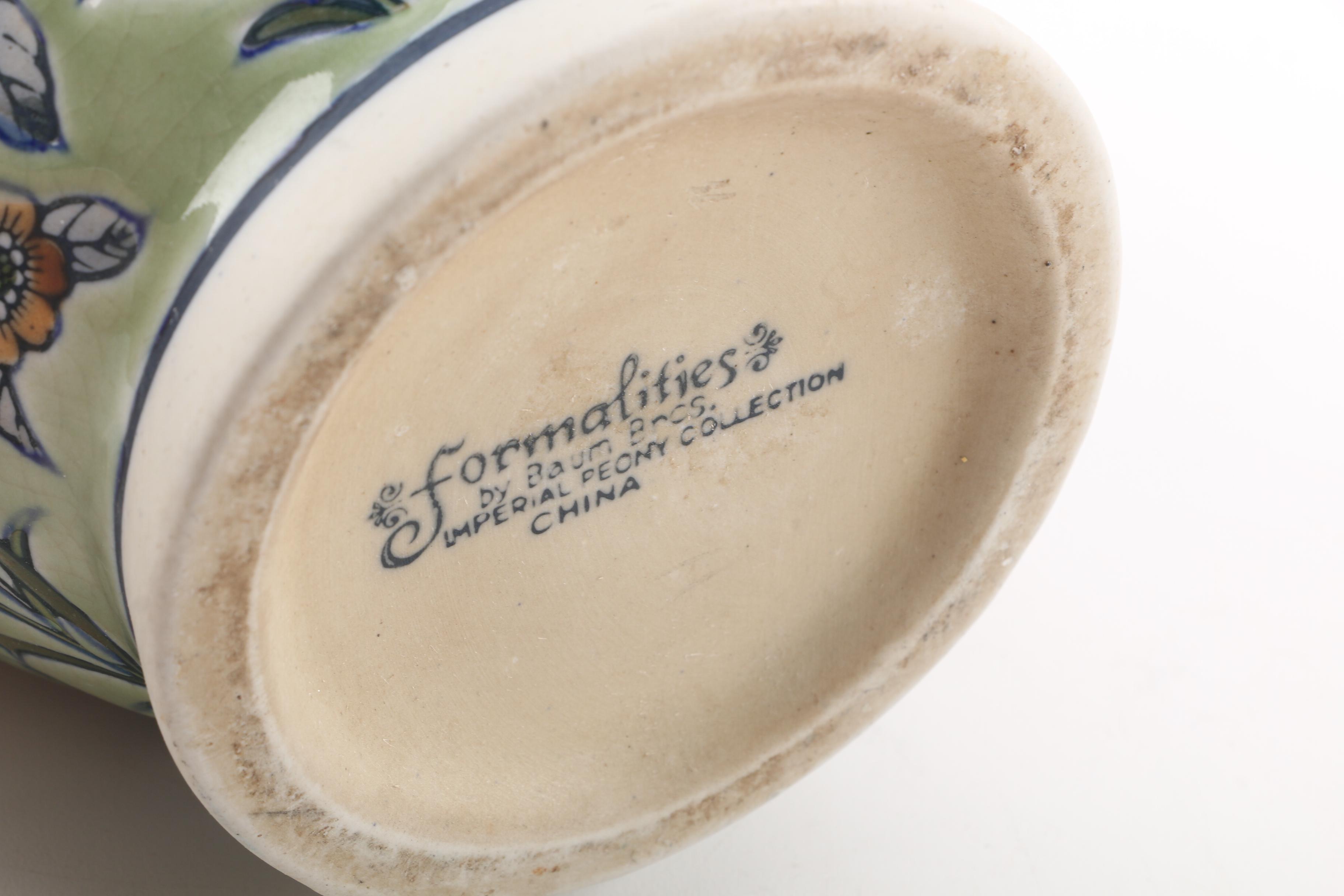 Baum Brothers Ceramic Urn and Trivet